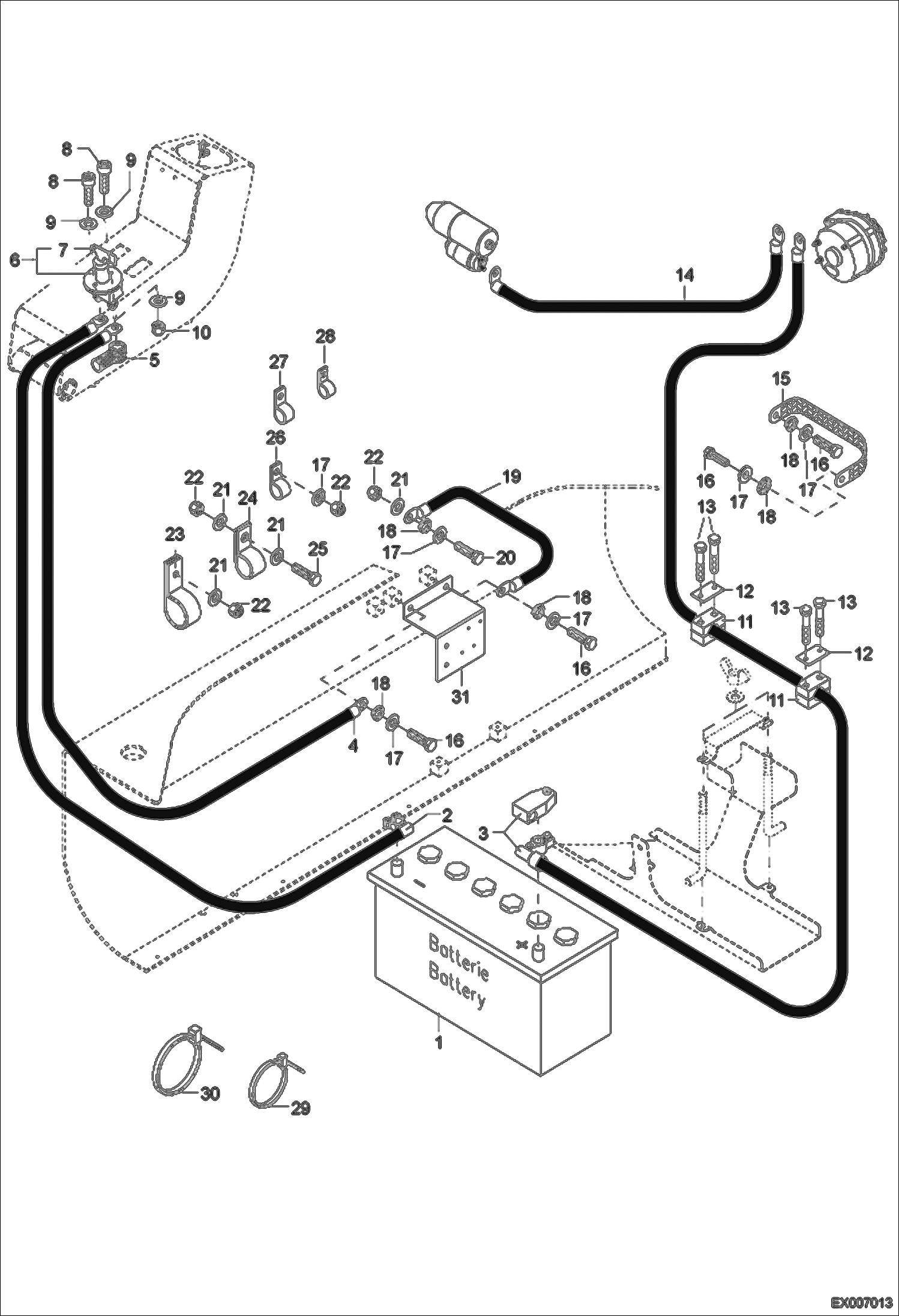 Схема запчастей Bobcat 444 - UPPERCARRIAGE ELECTRIC INSTALLATION ELECTRICAL SYSTEM