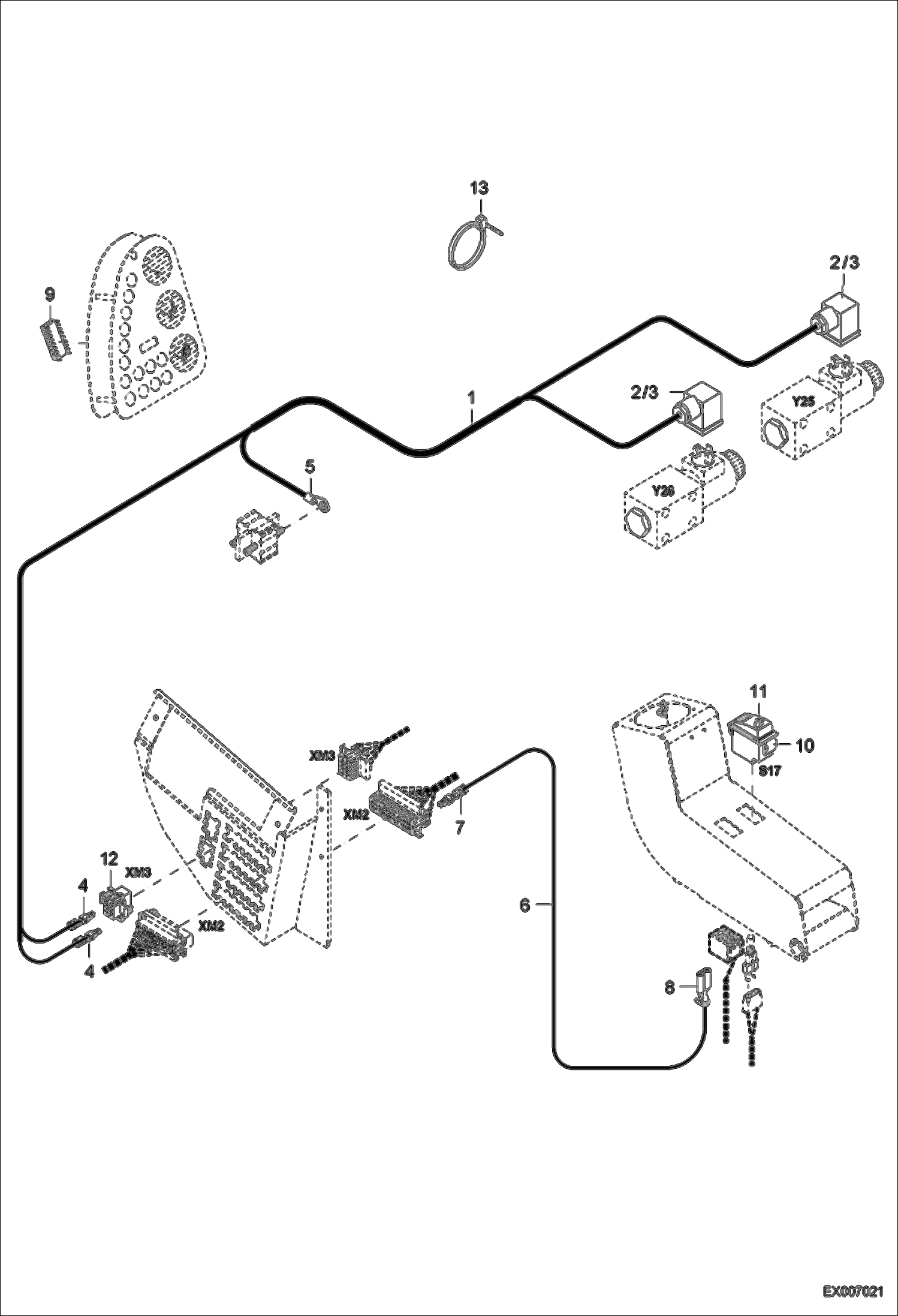 Схема запчастей Bobcat 444 - HYDRAULIC QUICK MOUNT HITCH ELECTRICAL SYSTEM