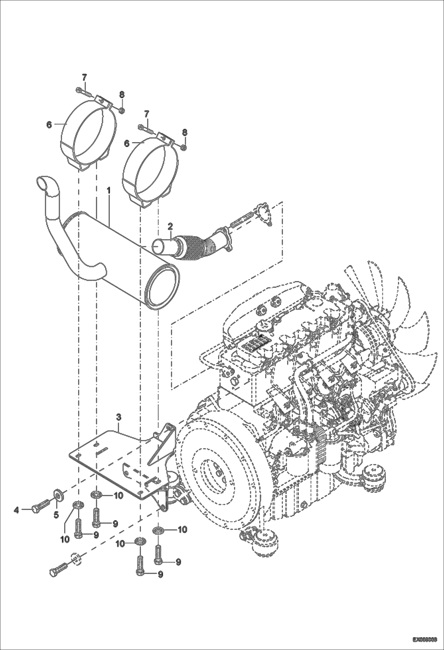 Схема запчастей Bobcat 442 - EXHAUST POWER UNIT