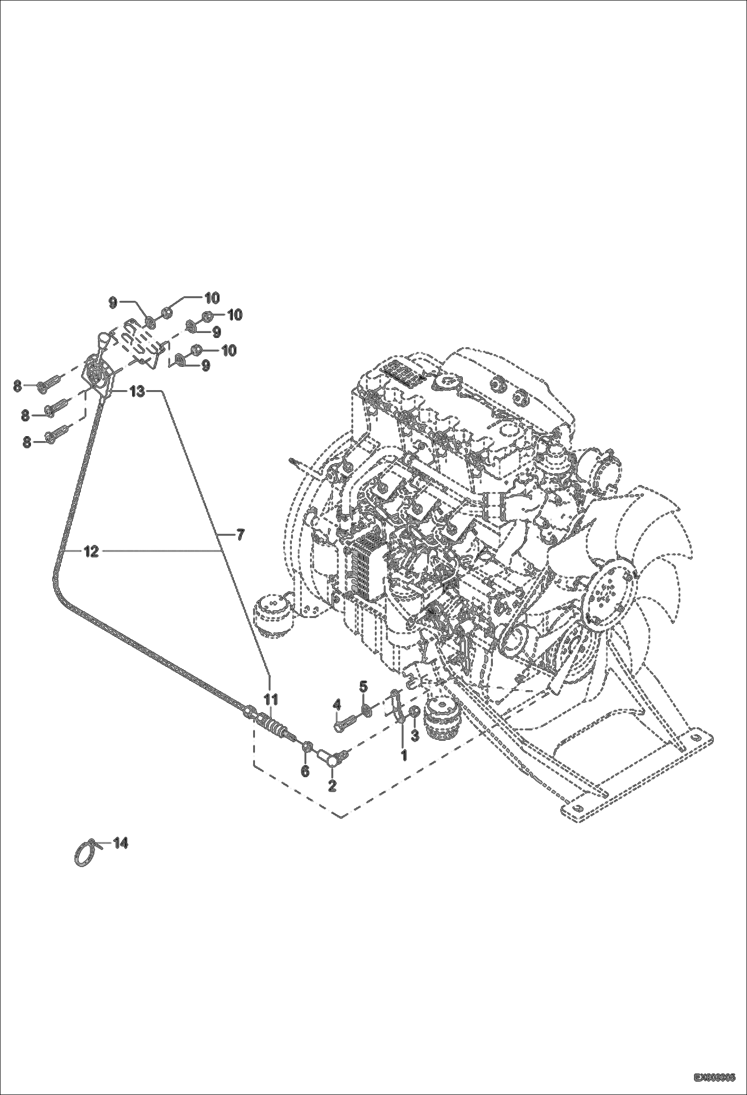 Схема запчастей Bobcat 442 - ACCELERATOR HANDLE POWER UNIT