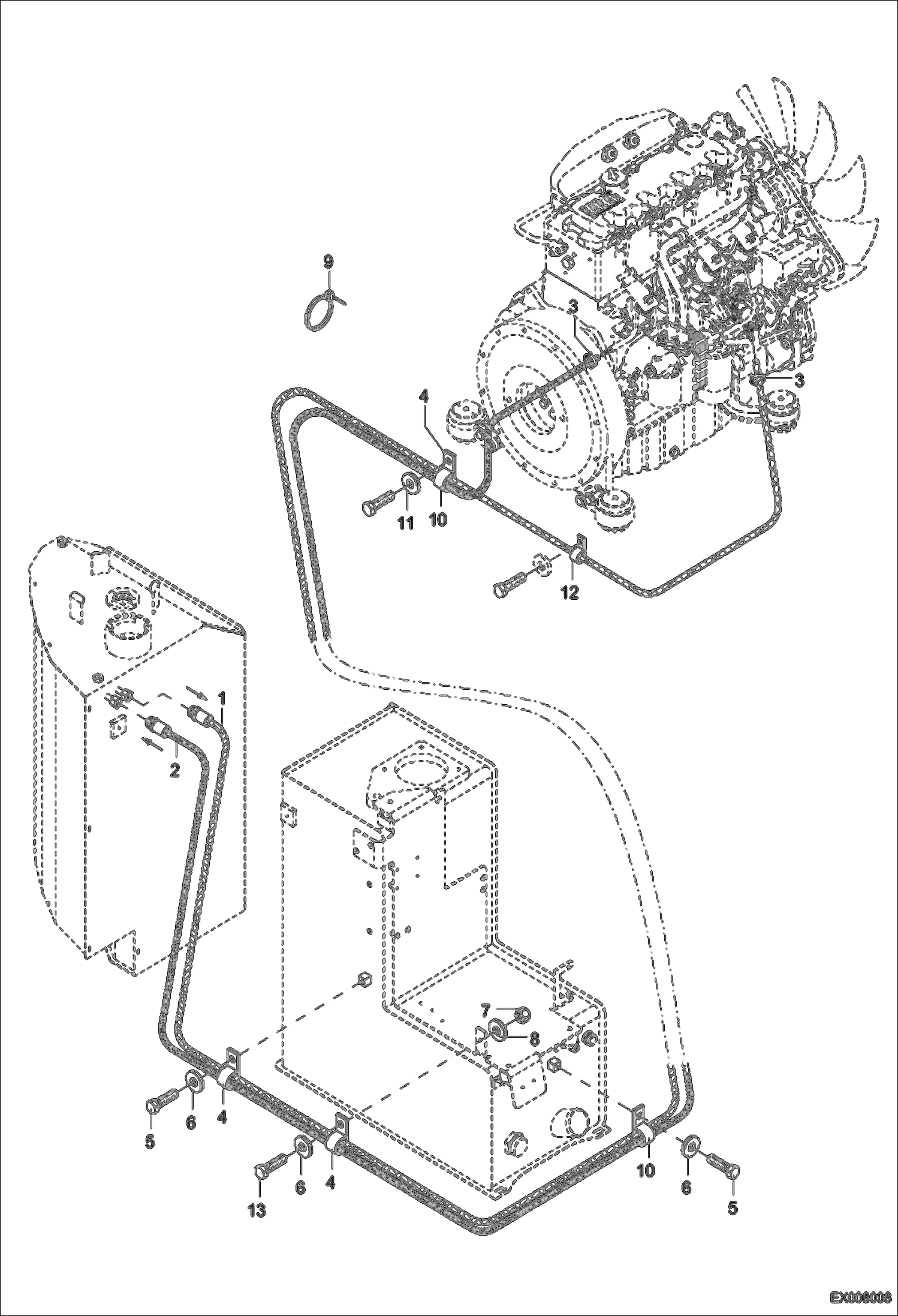 Схема запчастей Bobcat 442 - FUEL SUPPLY POWER UNIT