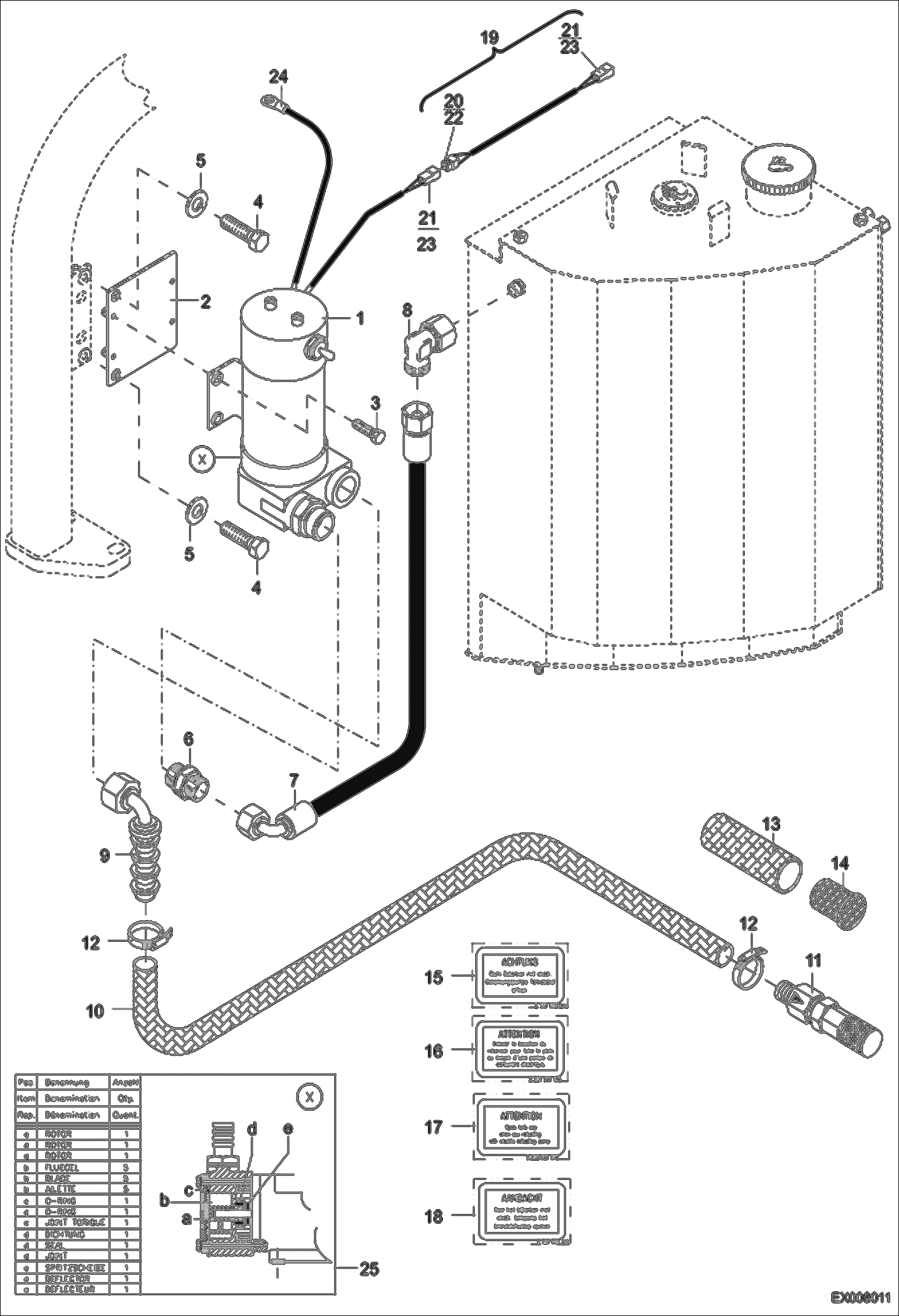 Схема запчастей Bobcat 442 - REFILLING PUMP POWER UNIT