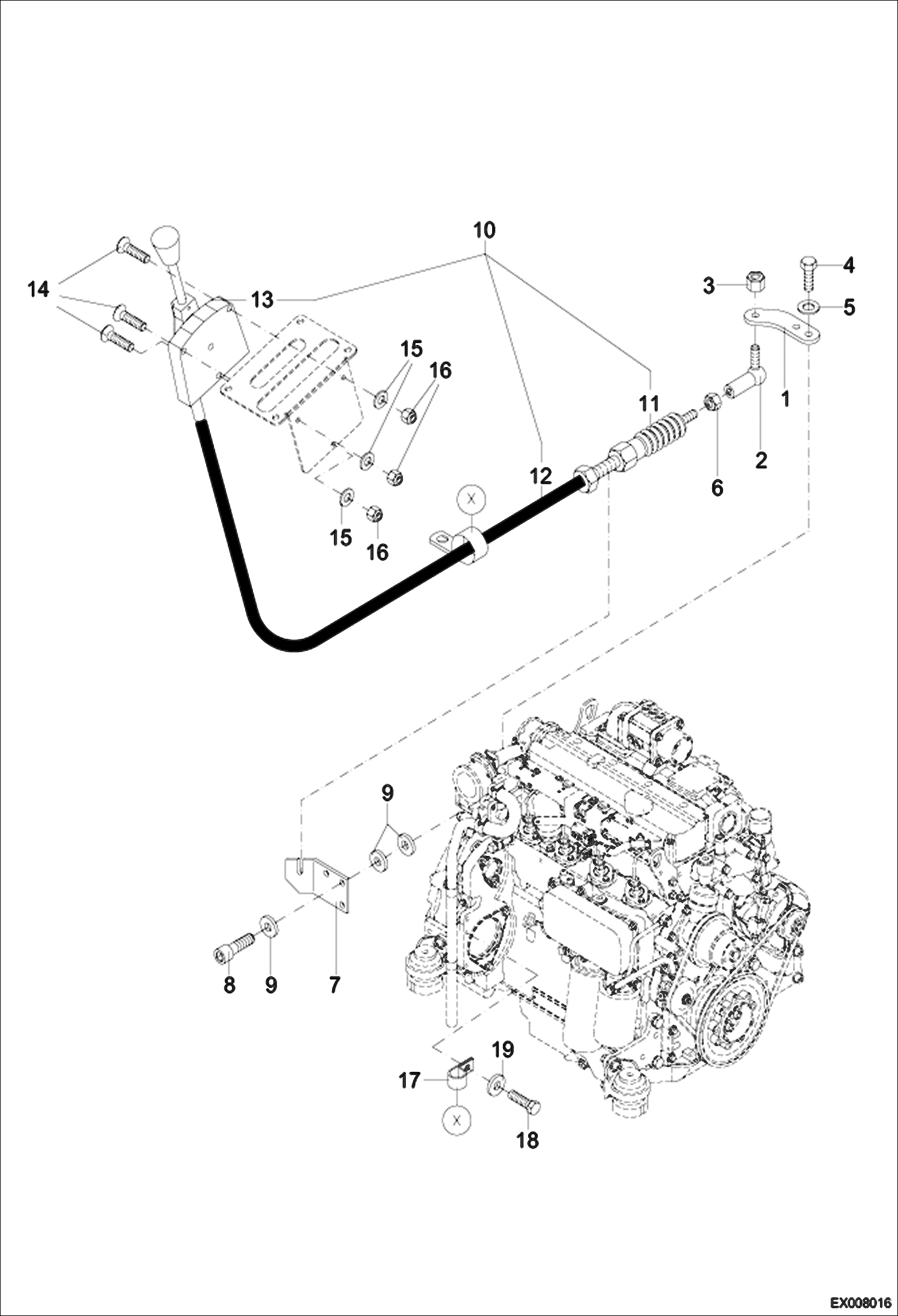 Схема запчастей Bobcat 444 - ACCELERATOR HANDEL POWER UNIT