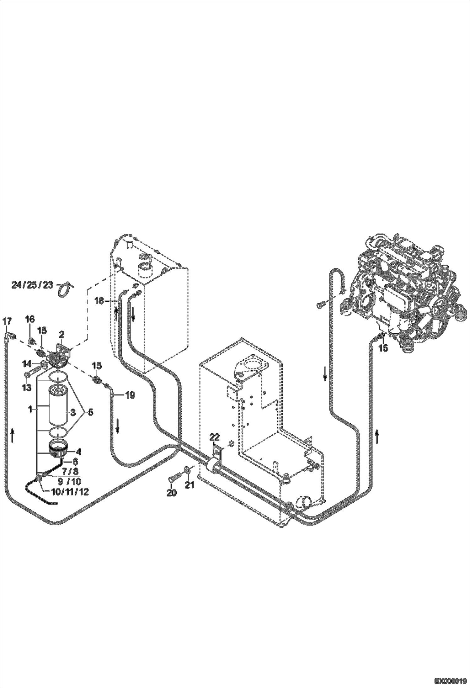 Схема запчастей Bobcat 444 - FUEL SUPPLY POWER UNIT