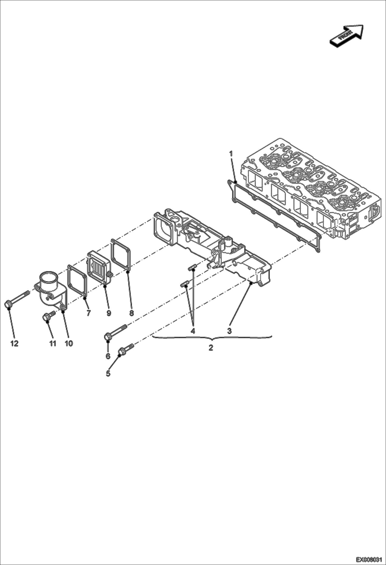 Схема запчастей Bobcat E55W - MANIFOLD (Intake) POWER UNIT