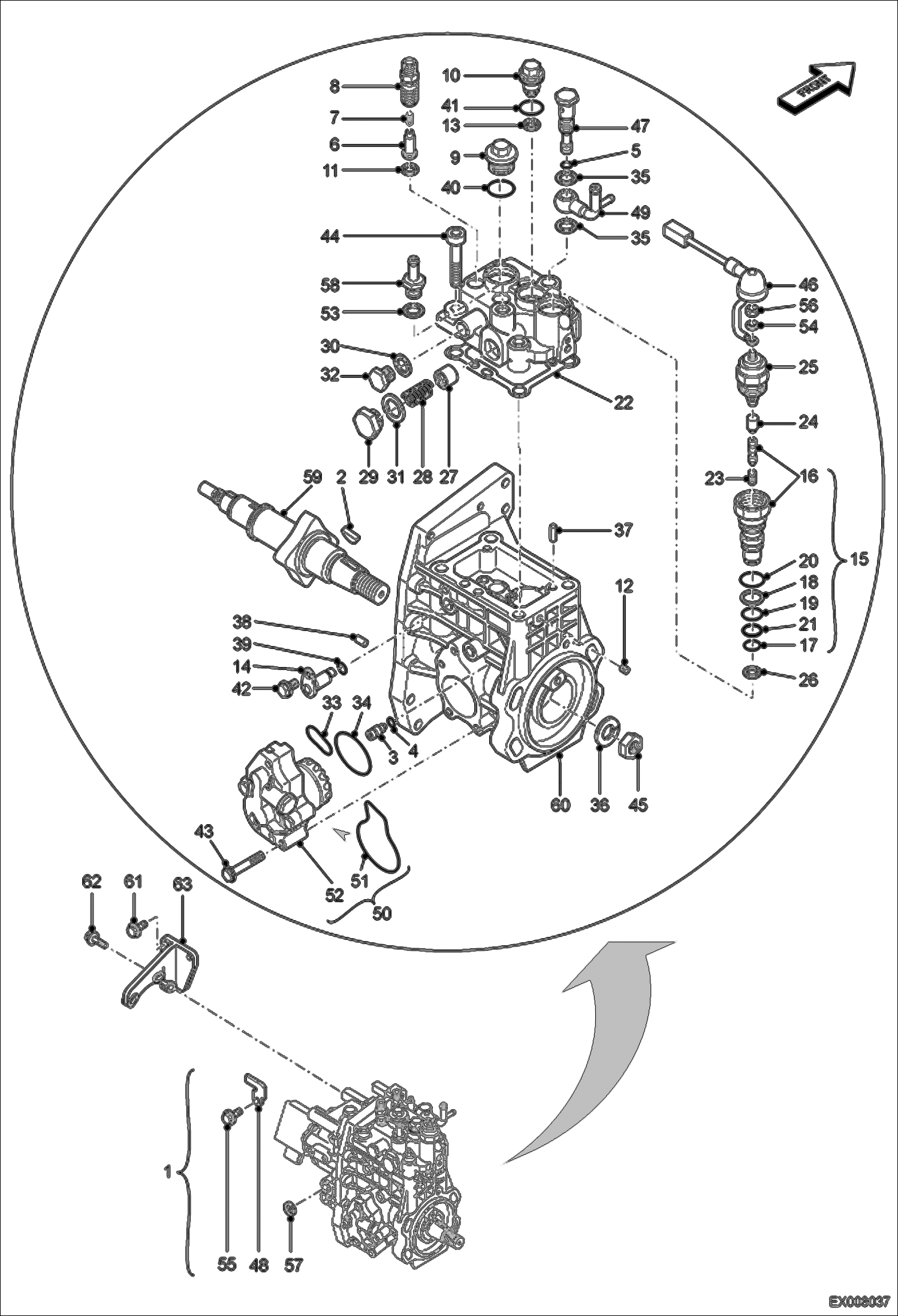 Схема запчастей Bobcat E55W - SPEED CONTROL PLATE POWER UNIT