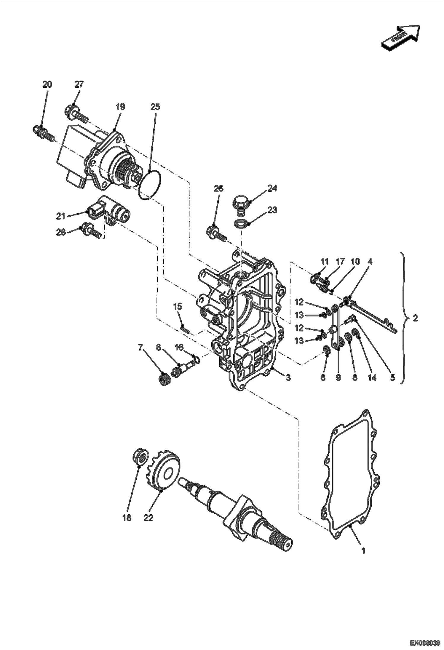 Схема запчастей Bobcat E55W - GOVERNOR POWER UNIT