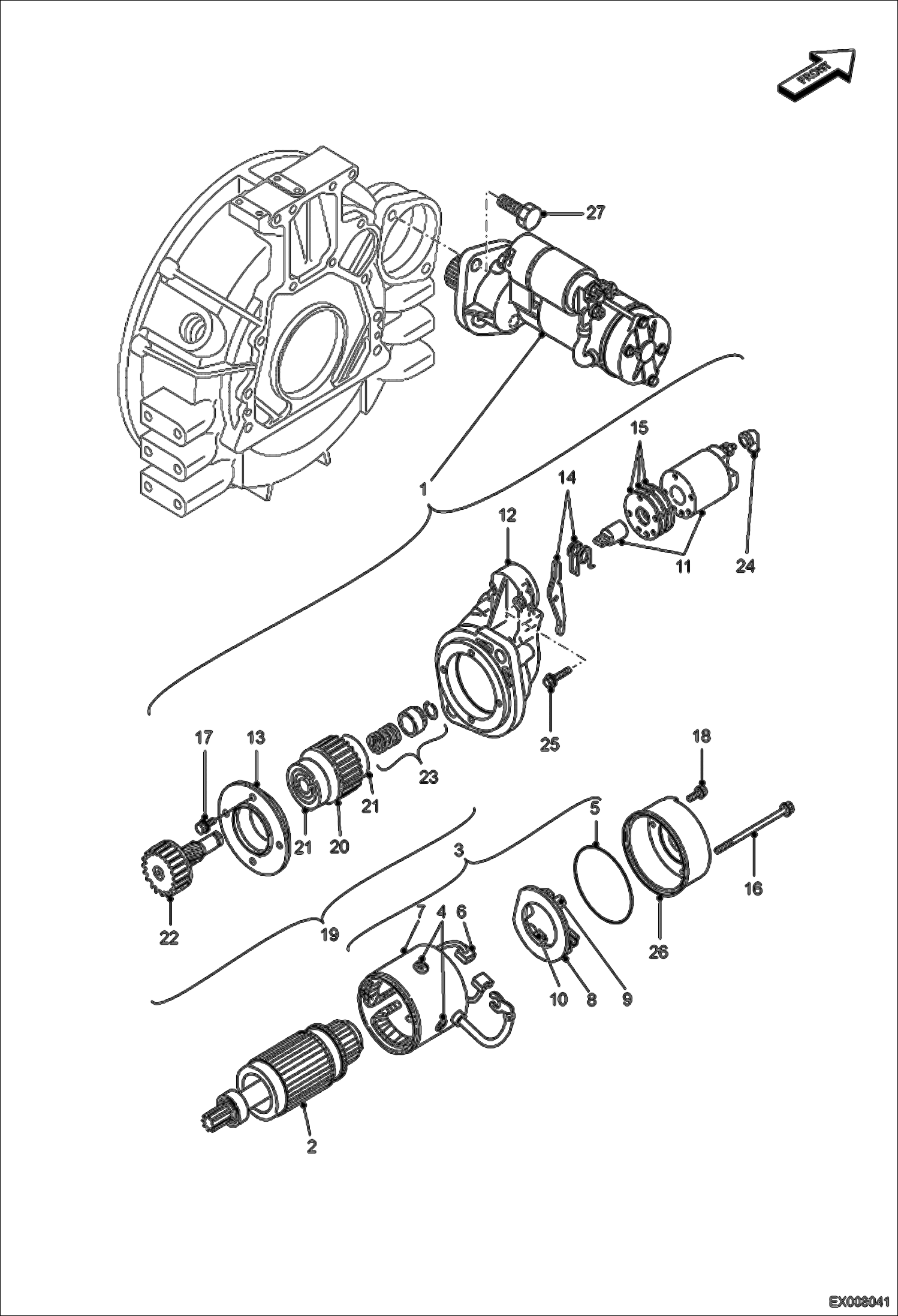 Схема запчастей Bobcat E55W - STARTER ELECTRICAL SYSTEM