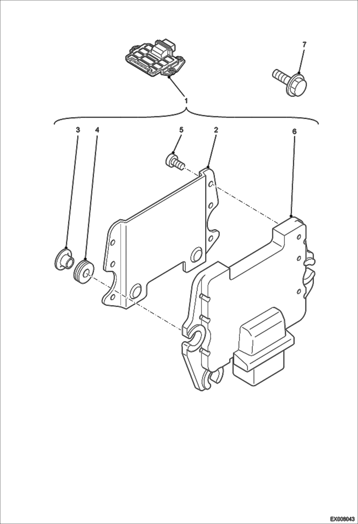 Схема запчастей Bobcat E55W - ELECTRICAL (ECU) ELECTRICAL SYSTEM