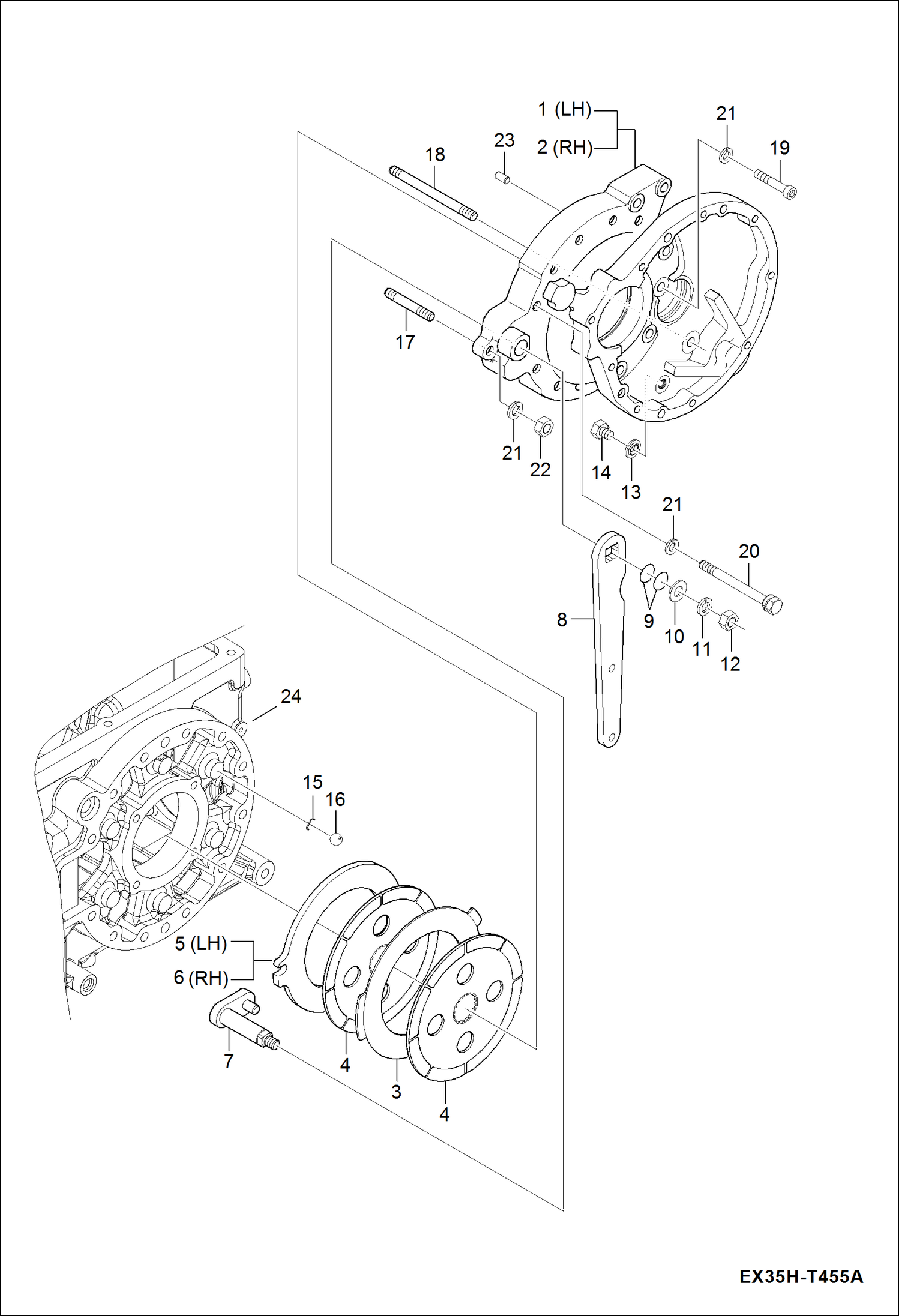 Схема запчастей Bobcat CT335 - BRAKE CASE GROUP DRIVE TRAIN