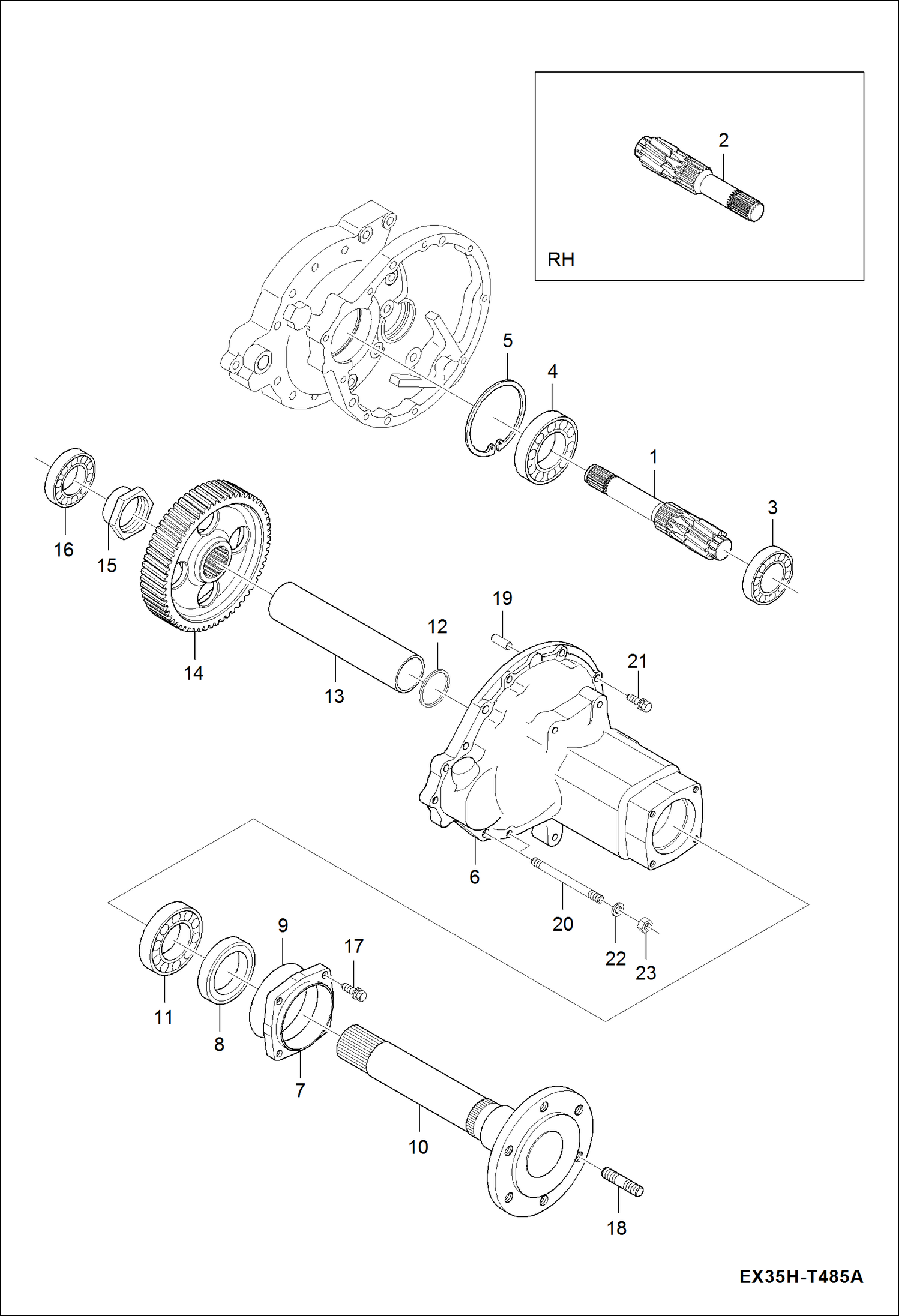 Схема запчастей Bobcat CT335 - REAR AXLE GROUP DRIVE TRAIN