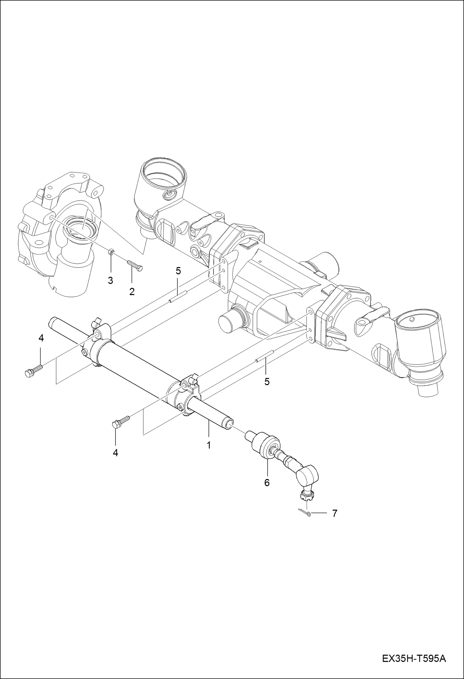 Схема запчастей Bobcat CT335 - STEERING CYLINDER GROUP (Single Steering Cylinder) DRIVE TRAIN