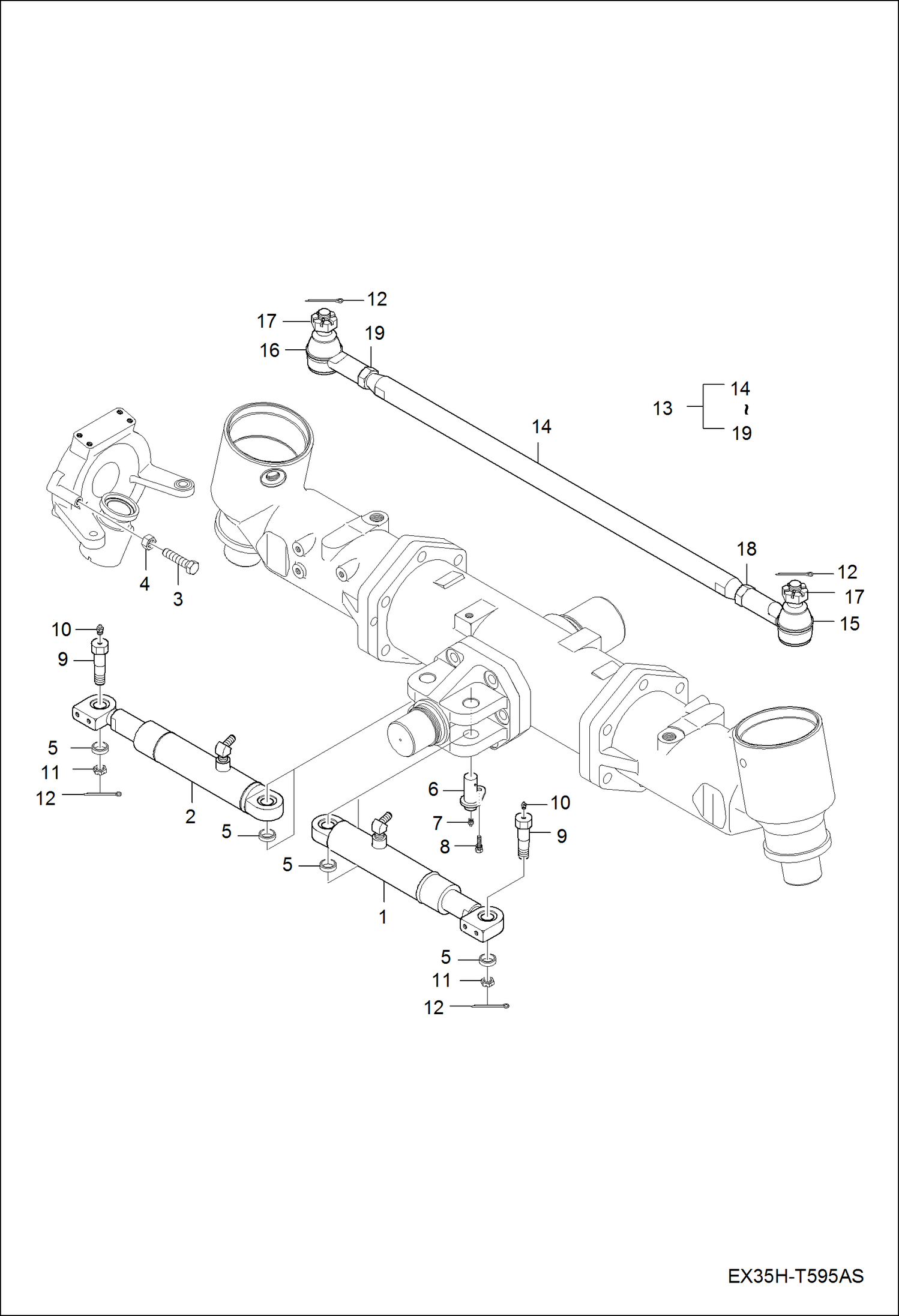 Схема запчастей Bobcat CT335 - STEERING CYLINDER GROUP (Dual Steering Cylinders) DRIVE TRAIN