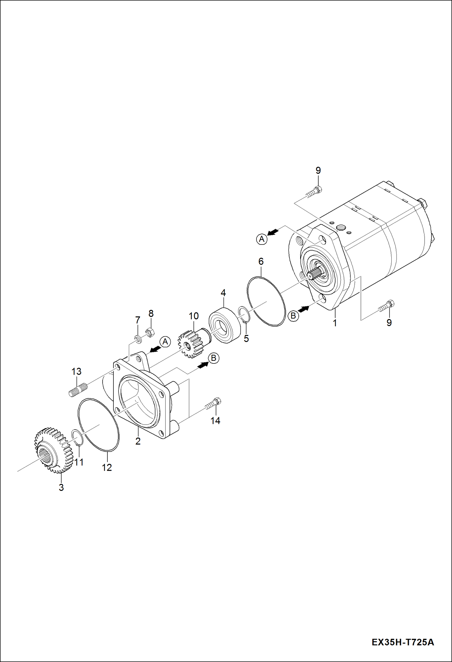 Схема запчастей Bobcat CT335 - GEAR PUMP GROUP HYDRAULIC SYSTEM