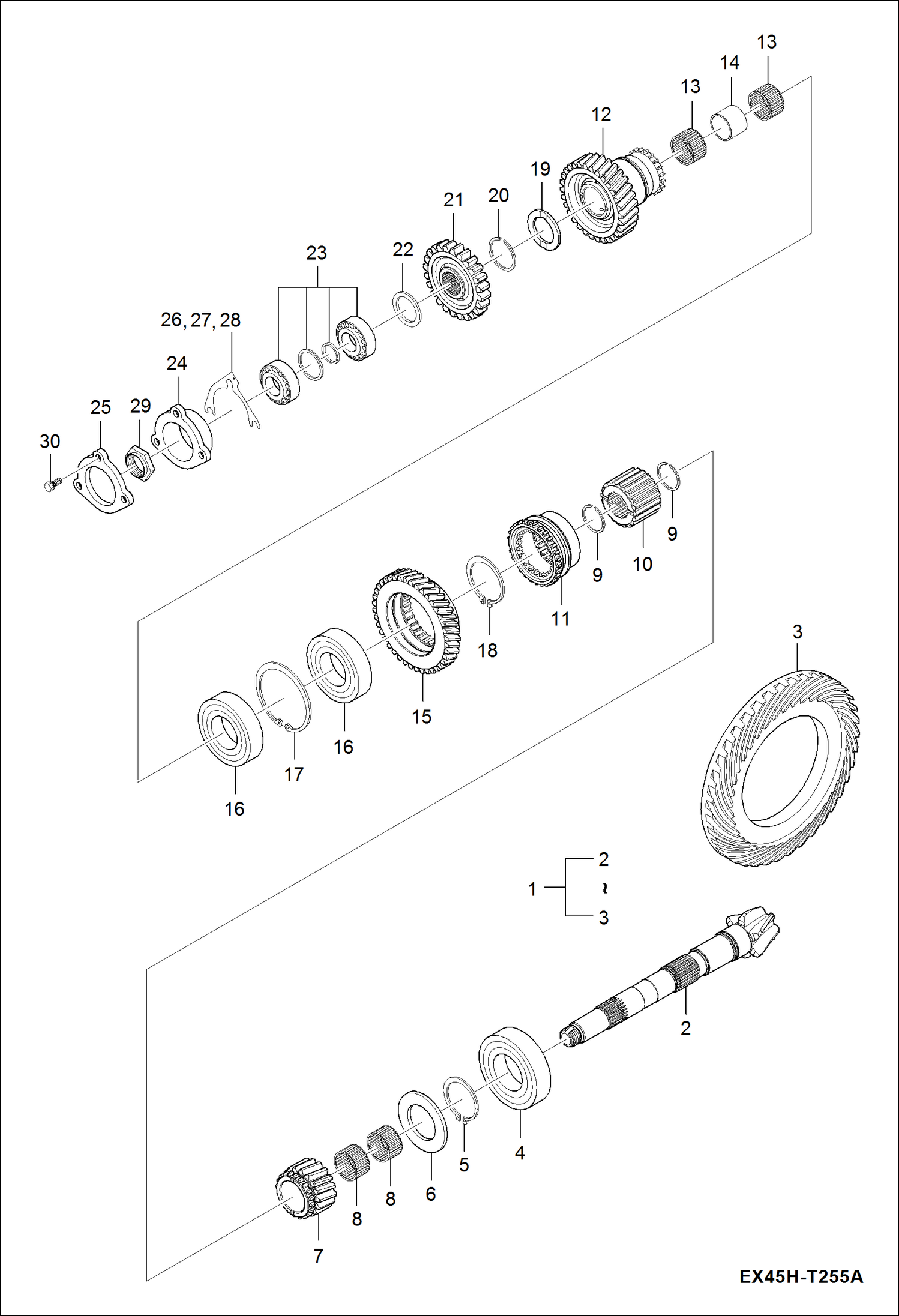 Схема запчастей Bobcat CT335 - SPIRAL BEVEL PINION GROUP DRIVE TRAIN