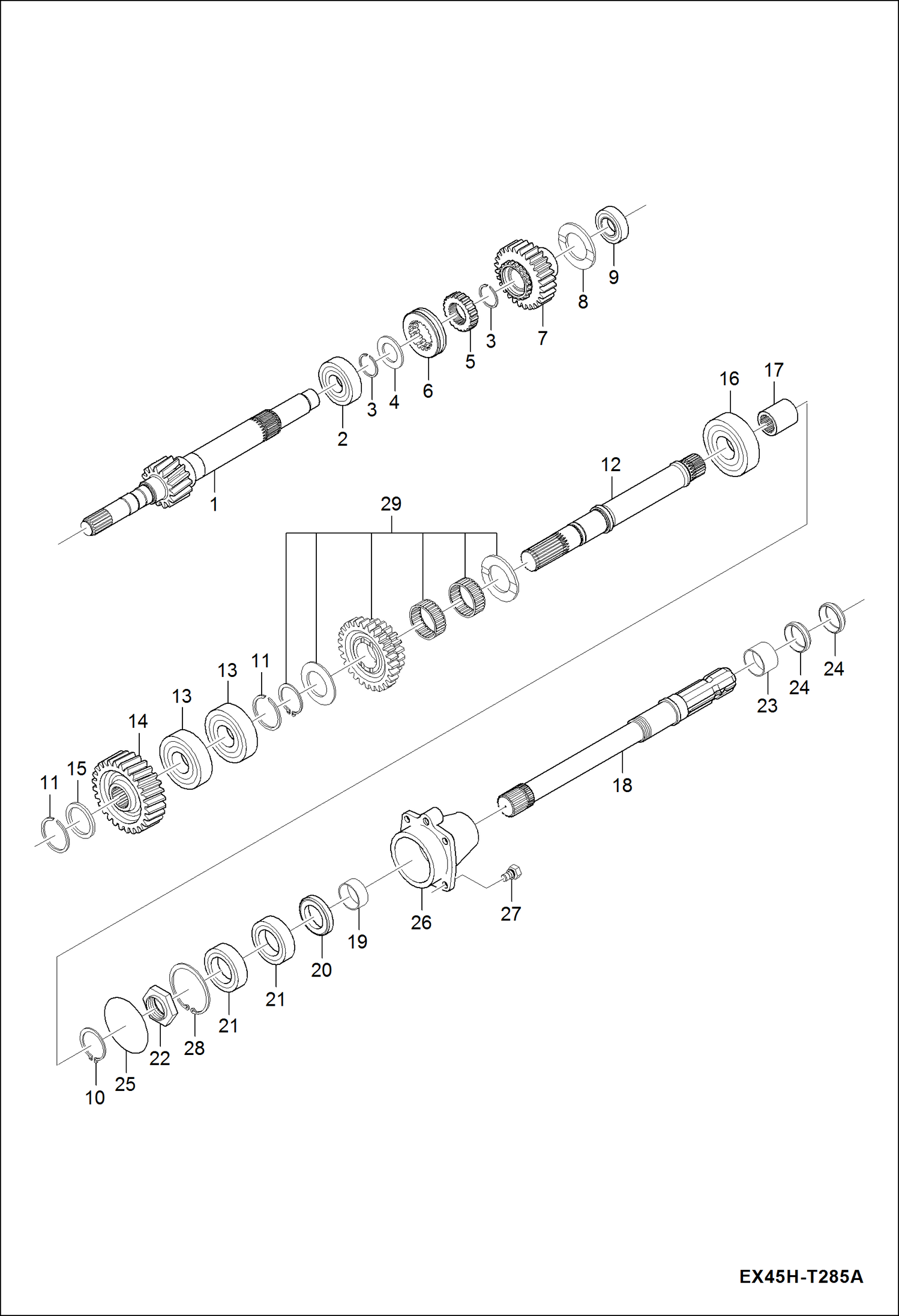 Схема запчастей Bobcat CT335 - PTO SHAFT GROUP DRIVE TRAIN