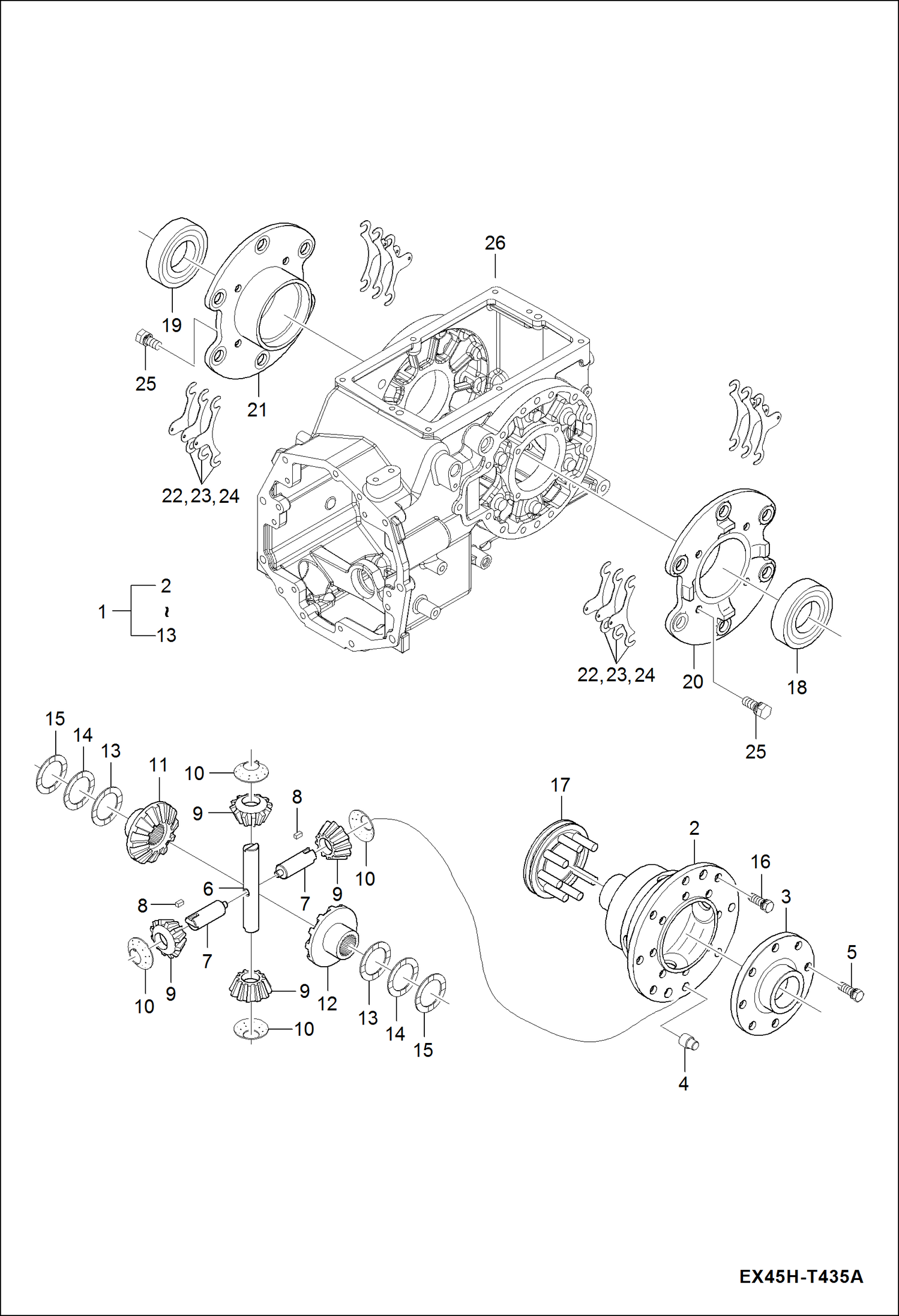 Схема запчастей Bobcat CT335 - REAR DIFFERENTIAL SYSTEM GROUP DRIVE TRAIN