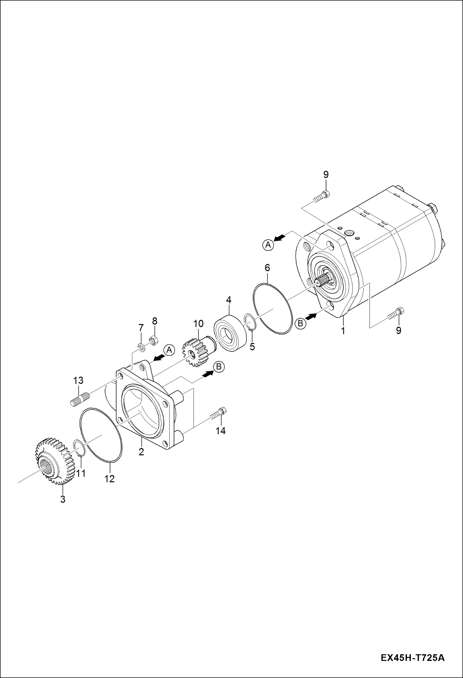 Схема запчастей Bobcat CT440 - GEAR PUMP GROUP HYDRAULIC SYSTEM