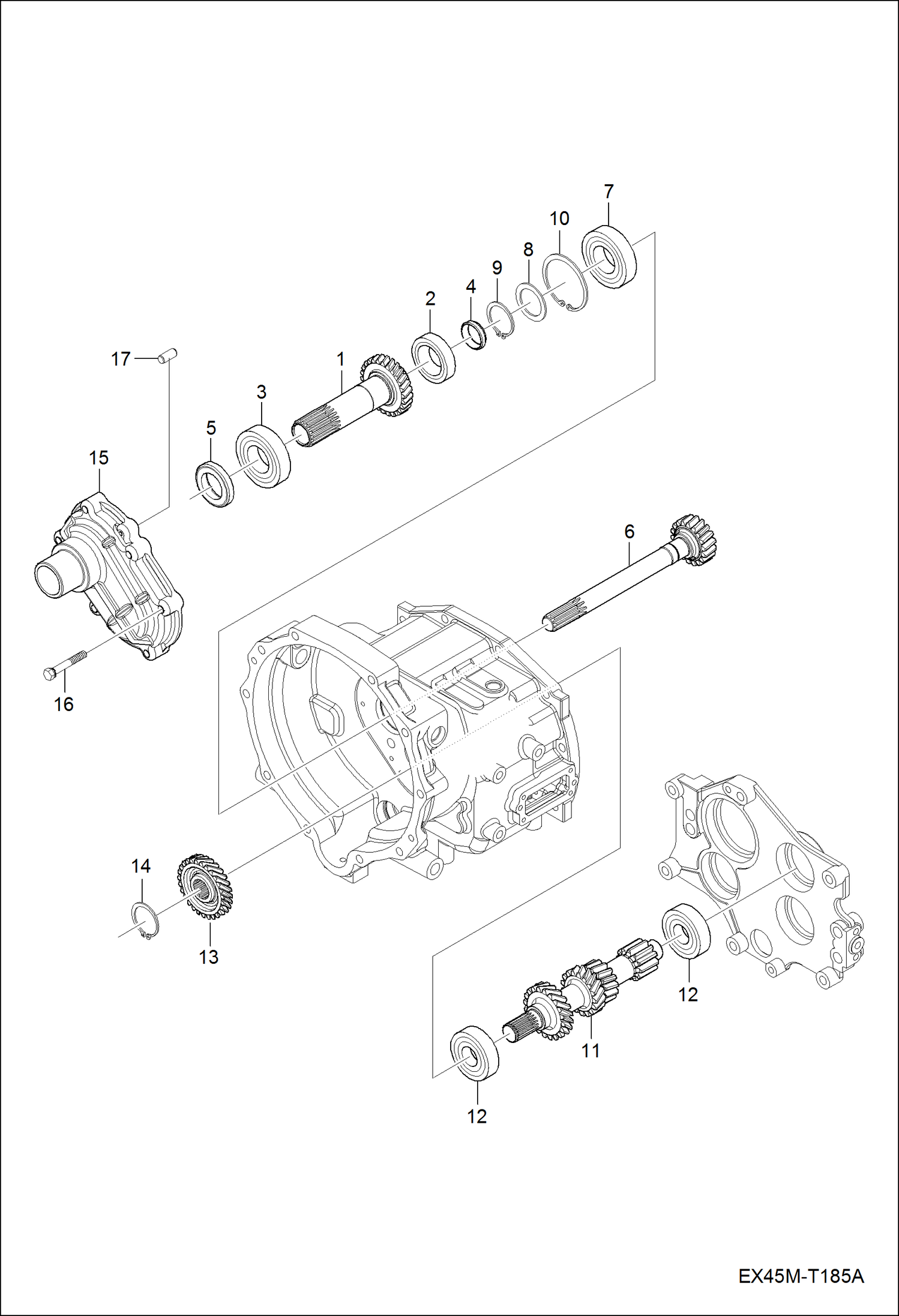 Схема запчастей Bobcat CT335 - MAIN SHAFT GROUP DRIVE TRAIN