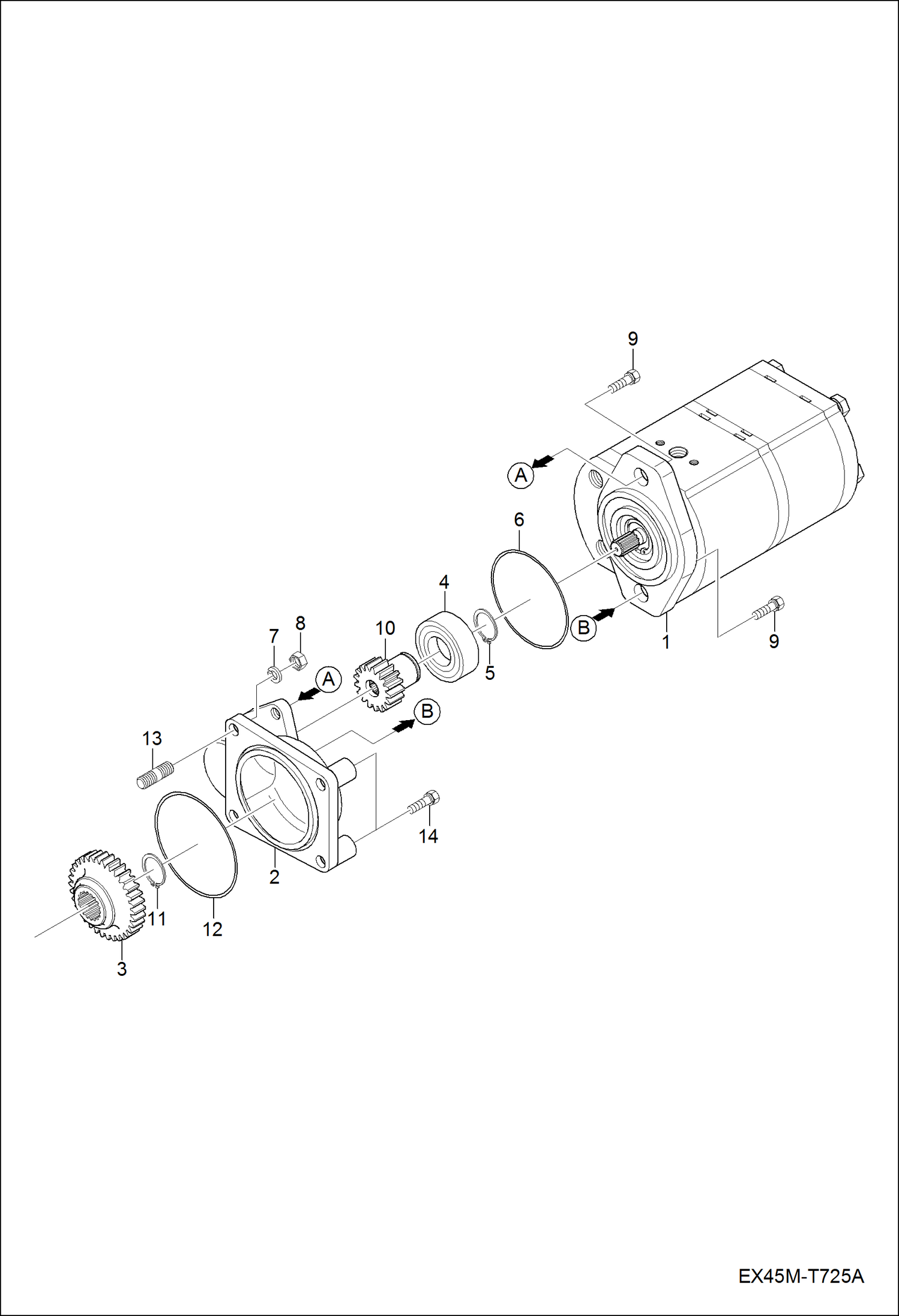 Схема запчастей Bobcat CT445 - GEAR PUMP GROUP HYDRAULIC SYSTEM