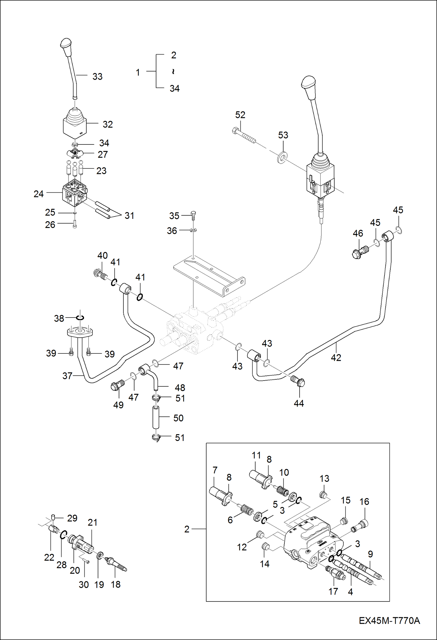 Схема запчастей Bobcat CT445 - JOYSTICK VALVE GROUP ACCESSORIES & OPTIONS