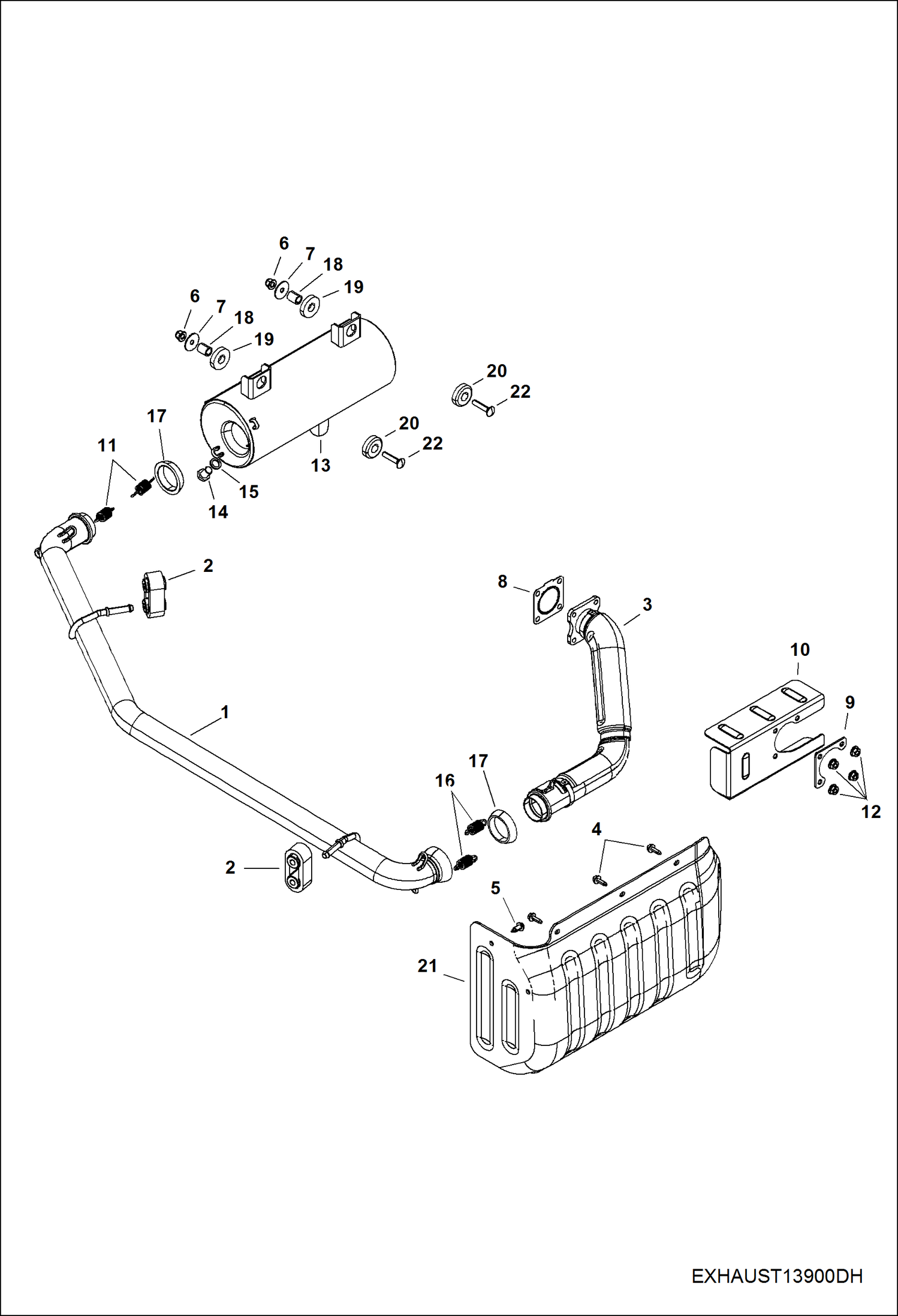 Схема запчастей Bobcat 3600 - ENGINE, EXHAUST POWER UNIT