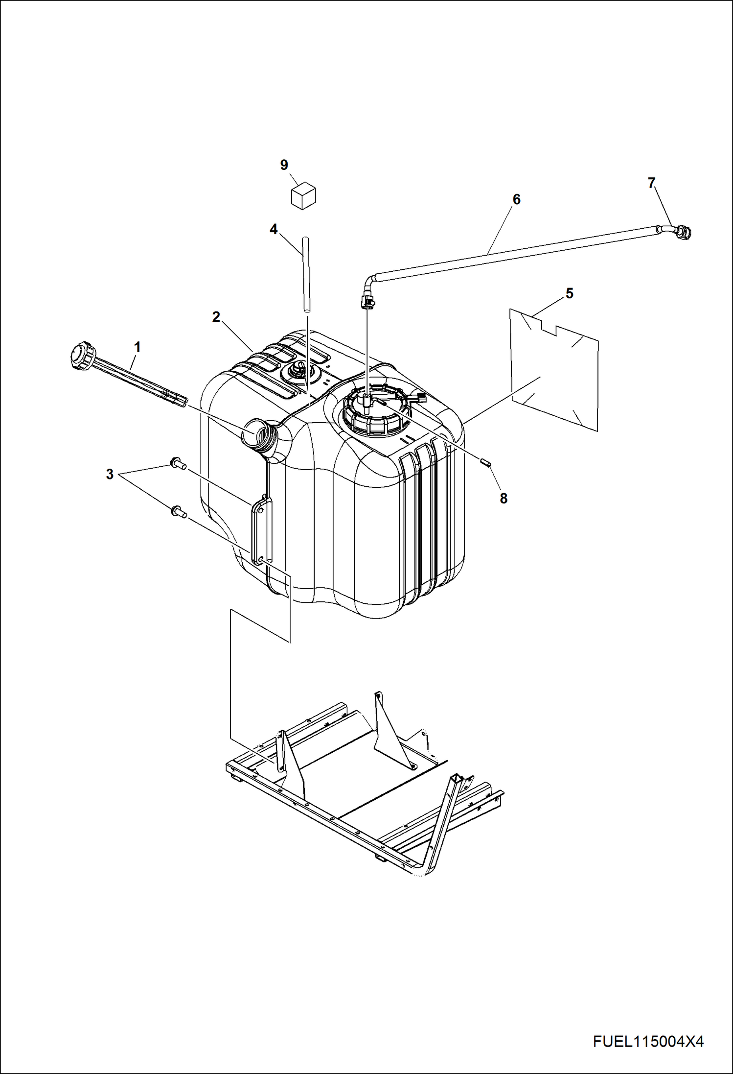 Схема запчастей Bobcat 3400 - ENGINE, FUEL TANK ASSY POWER UNIT