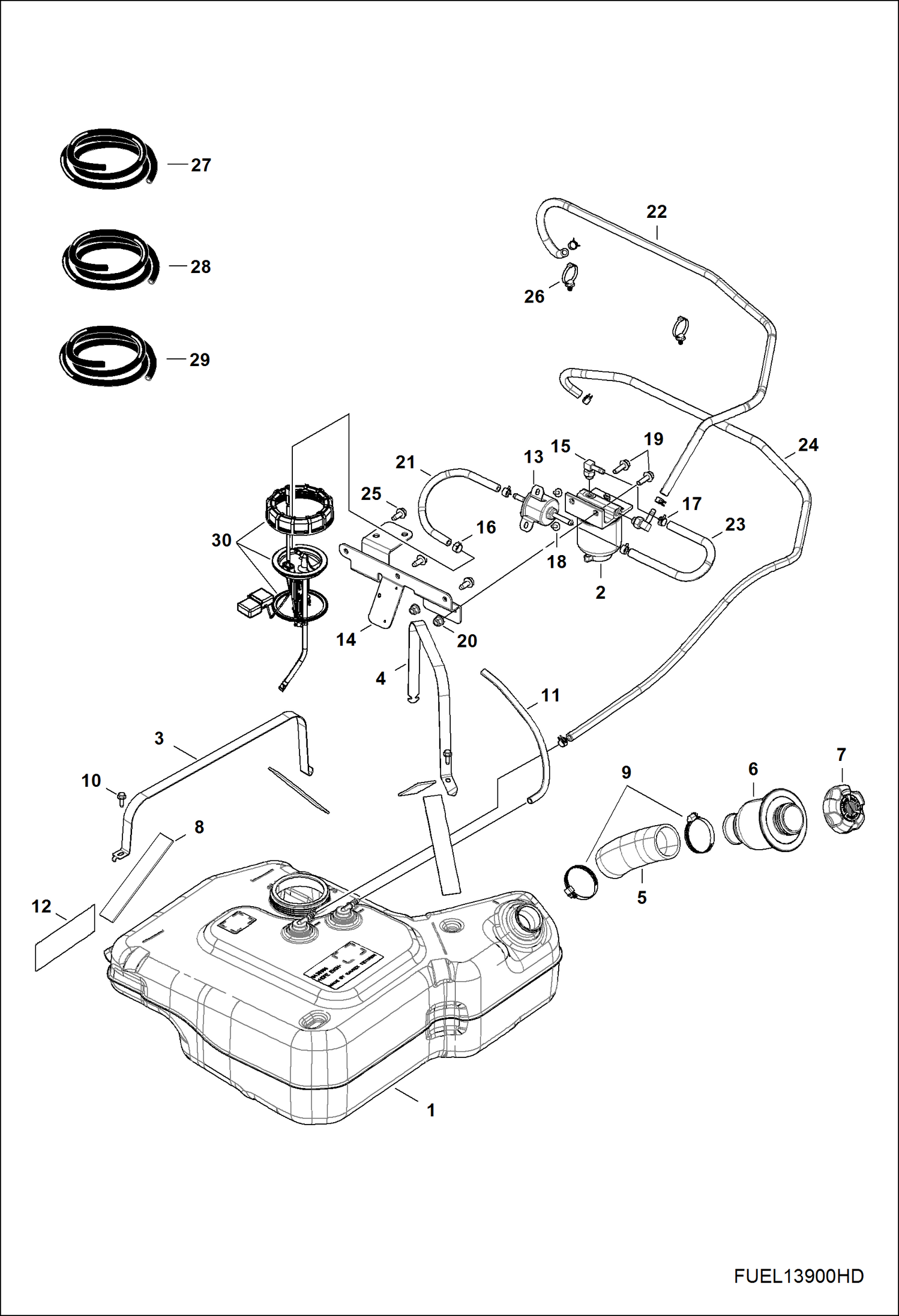 Схема запчастей Bobcat 3600 - BODY, FUEL TANK POWER UNIT