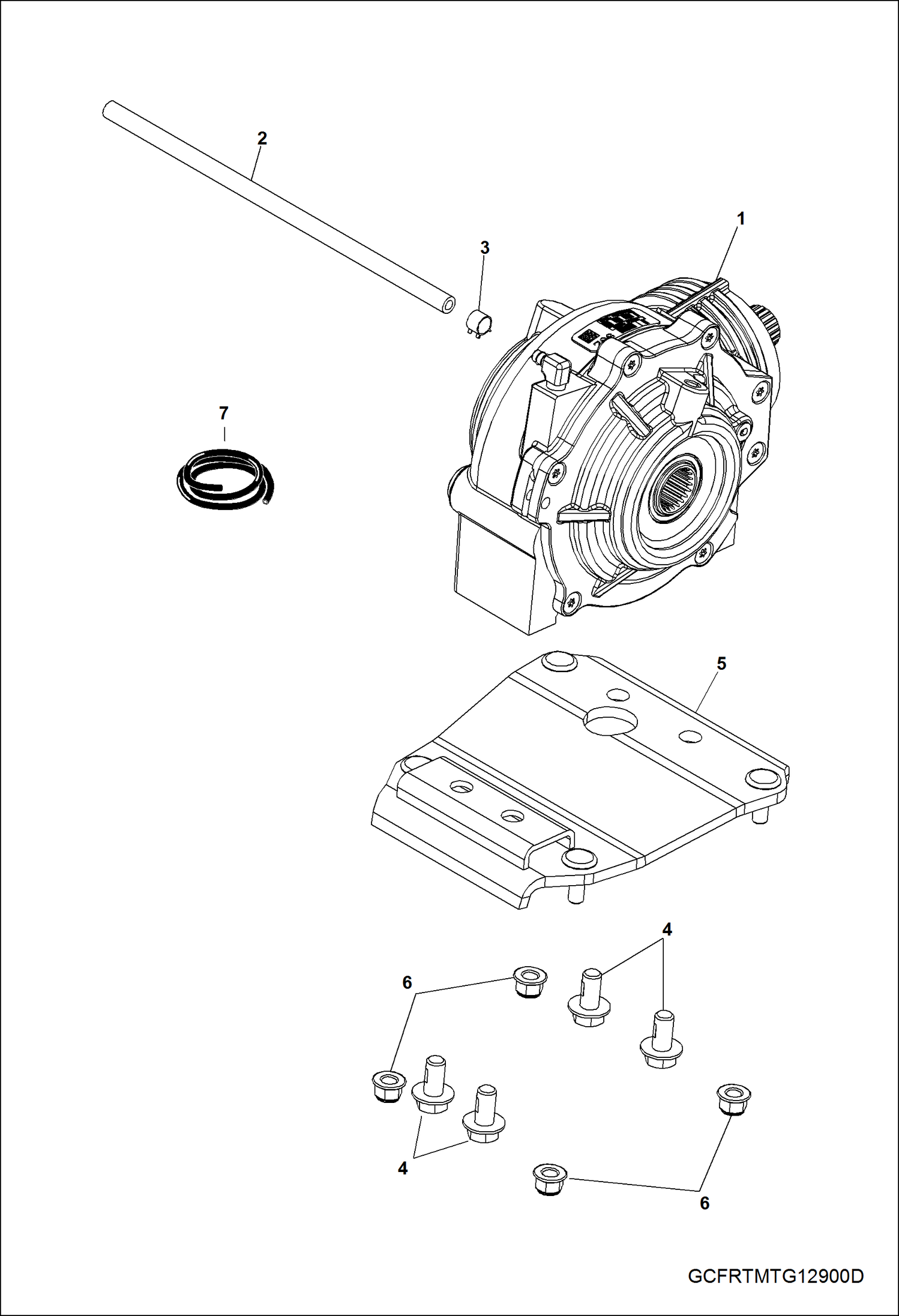 Схема запчастей Bobcat 3400 - DRIVE TRAIN, FRONT GEARCASE MOUNTING (S/N AJNU20001 & Above) DRIVE TRAIN