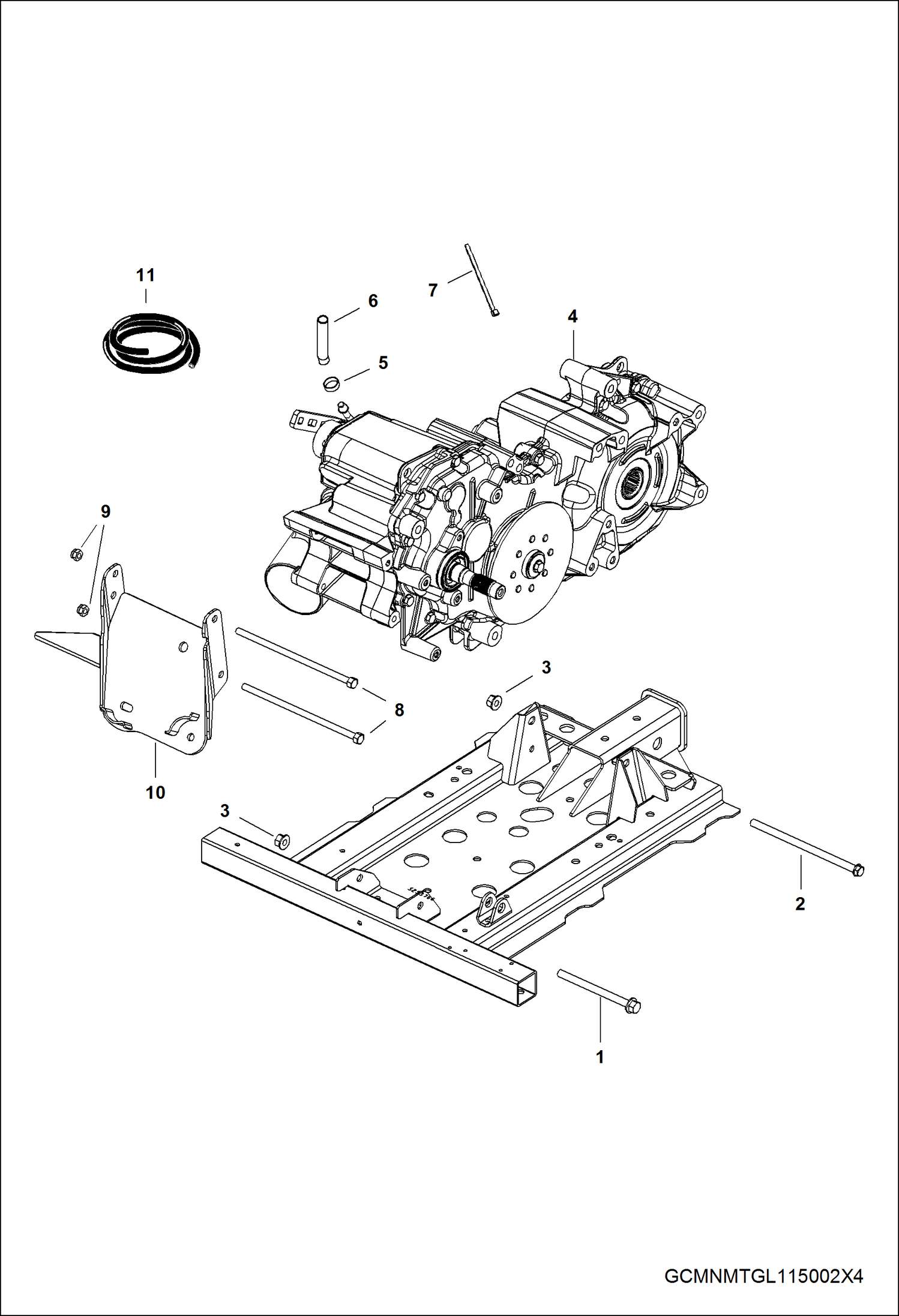 Схема запчастей Bobcat 3200 - DRIVE TRAIN, MAIN GEARCASE MOUNTING DRIVE TRAIN