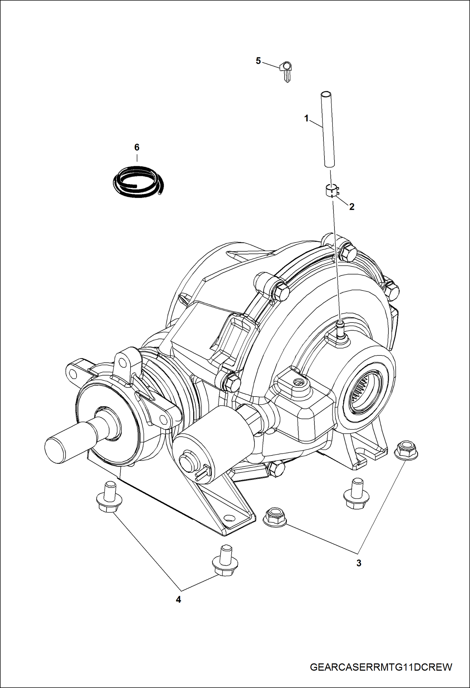 Схема запчастей Bobcat 3400 - DRIVE TRAIN, REAR GEARCASE MOUNTING DRIVE TRAIN