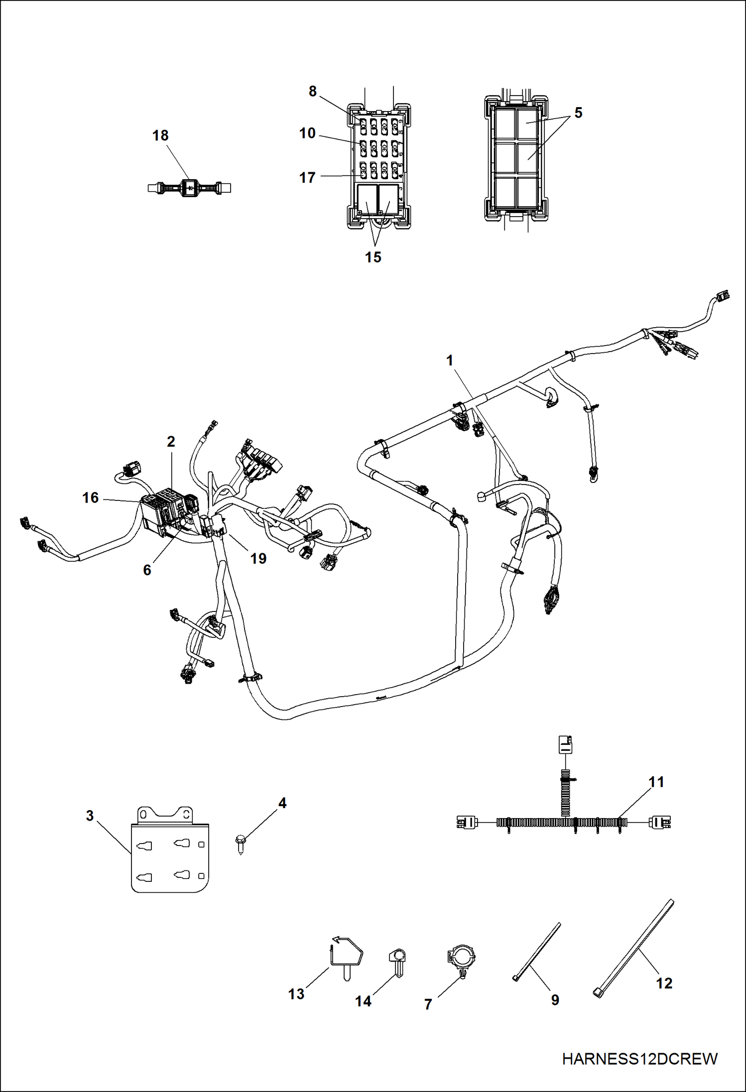 Схема запчастей Bobcat 3400XL - ELECTRICAL, WIRE HARNESSES (S/N AJNW20001 & Above) ELECTRICAL SYSTEM