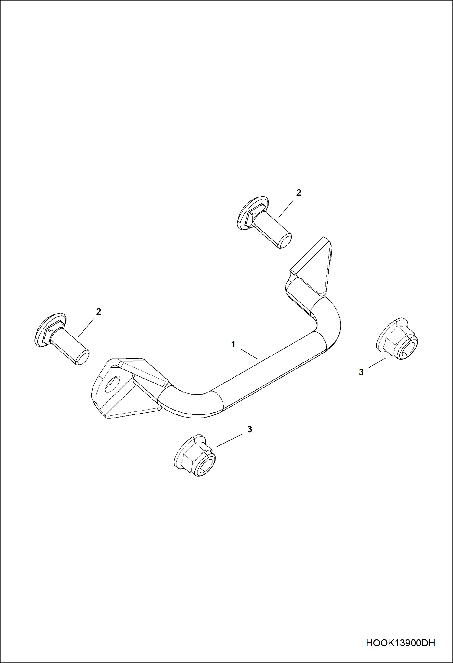 Схема запчастей Bobcat 3600 - BODY, TOW HOOK MAIN FRAME