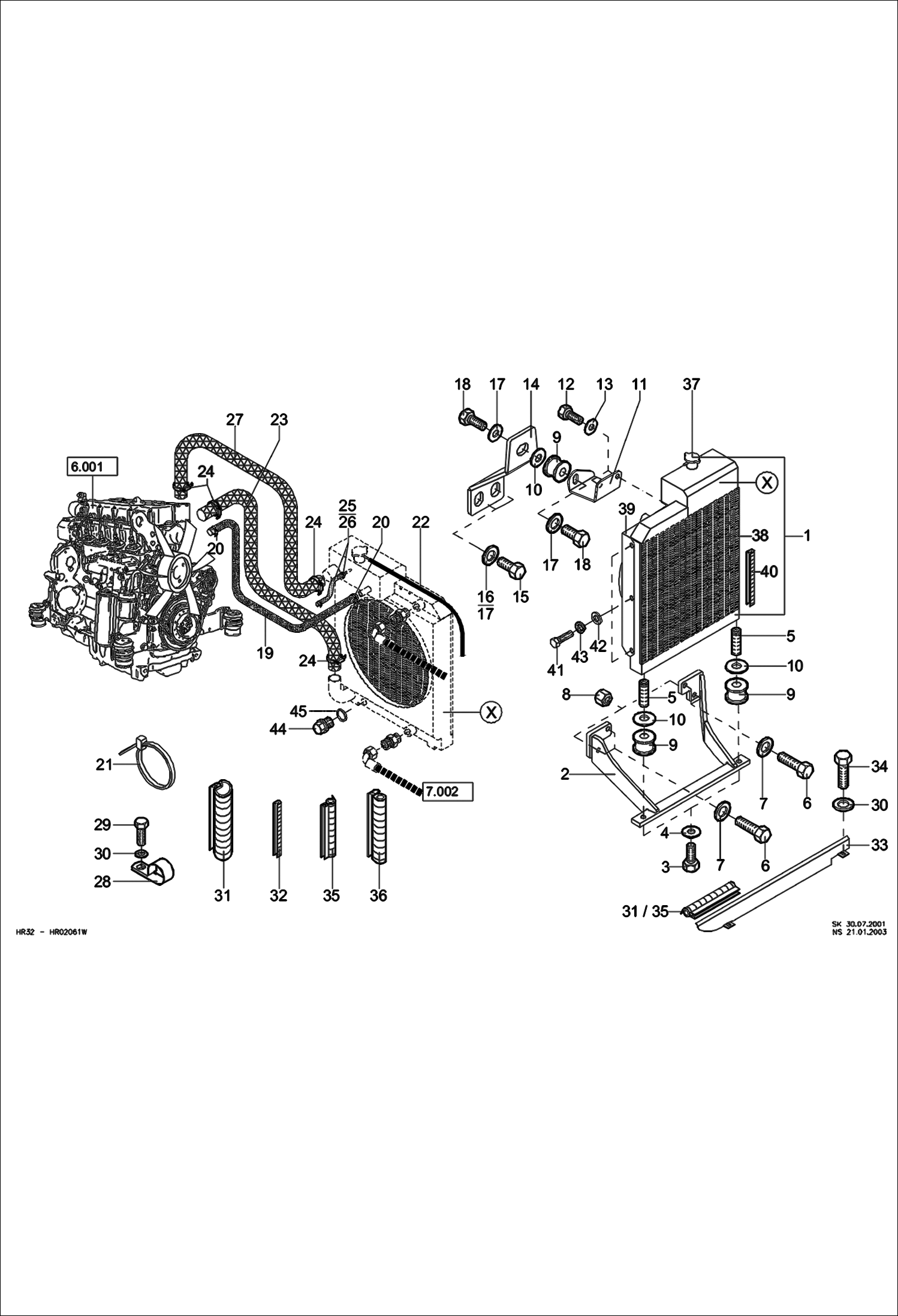 Схема запчастей Bobcat 442 - RADIATOR - OIL WATER POWER UNIT