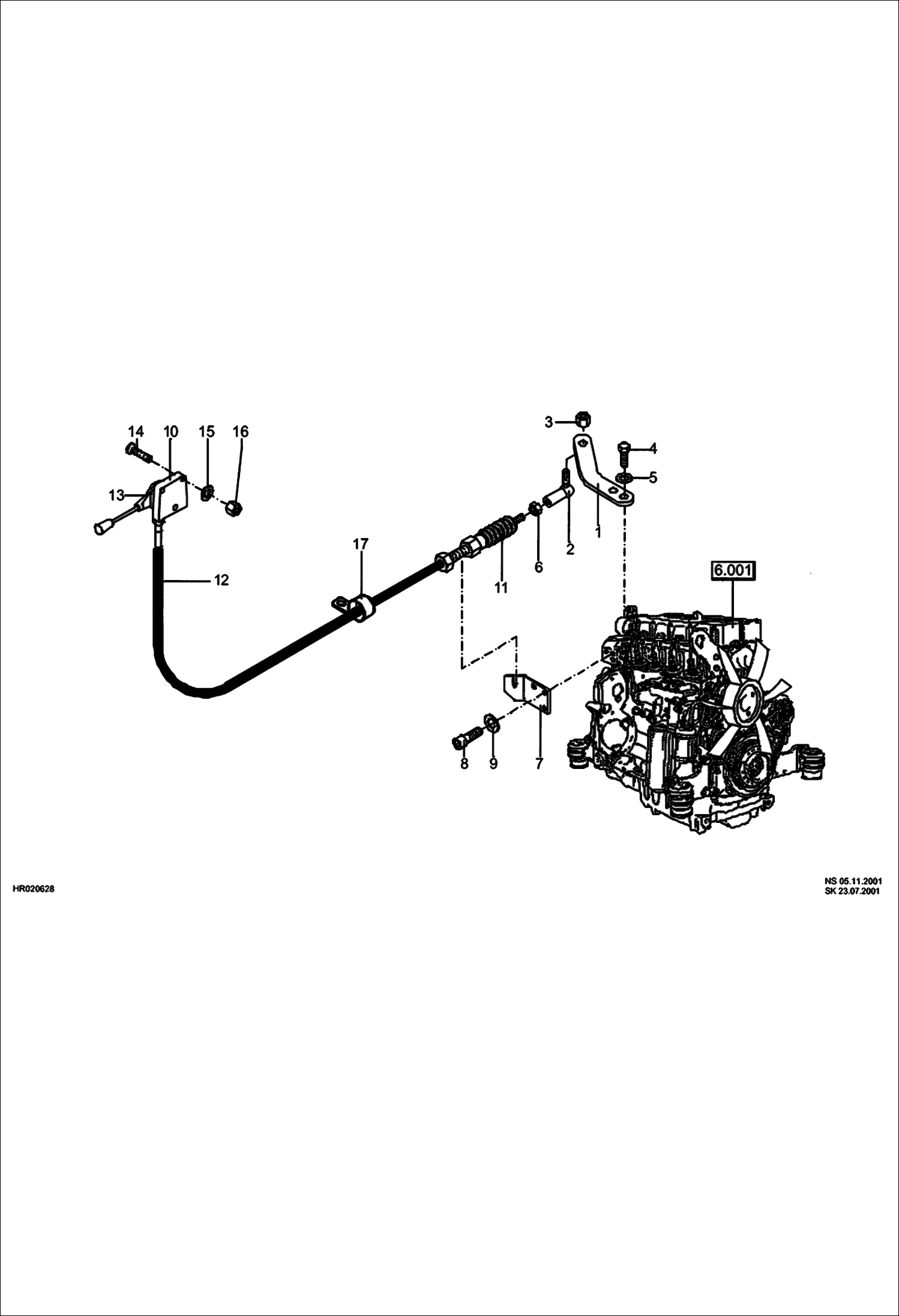 Схема запчастей Bobcat 442 - ACCELERATOR PEDAL POWER UNIT