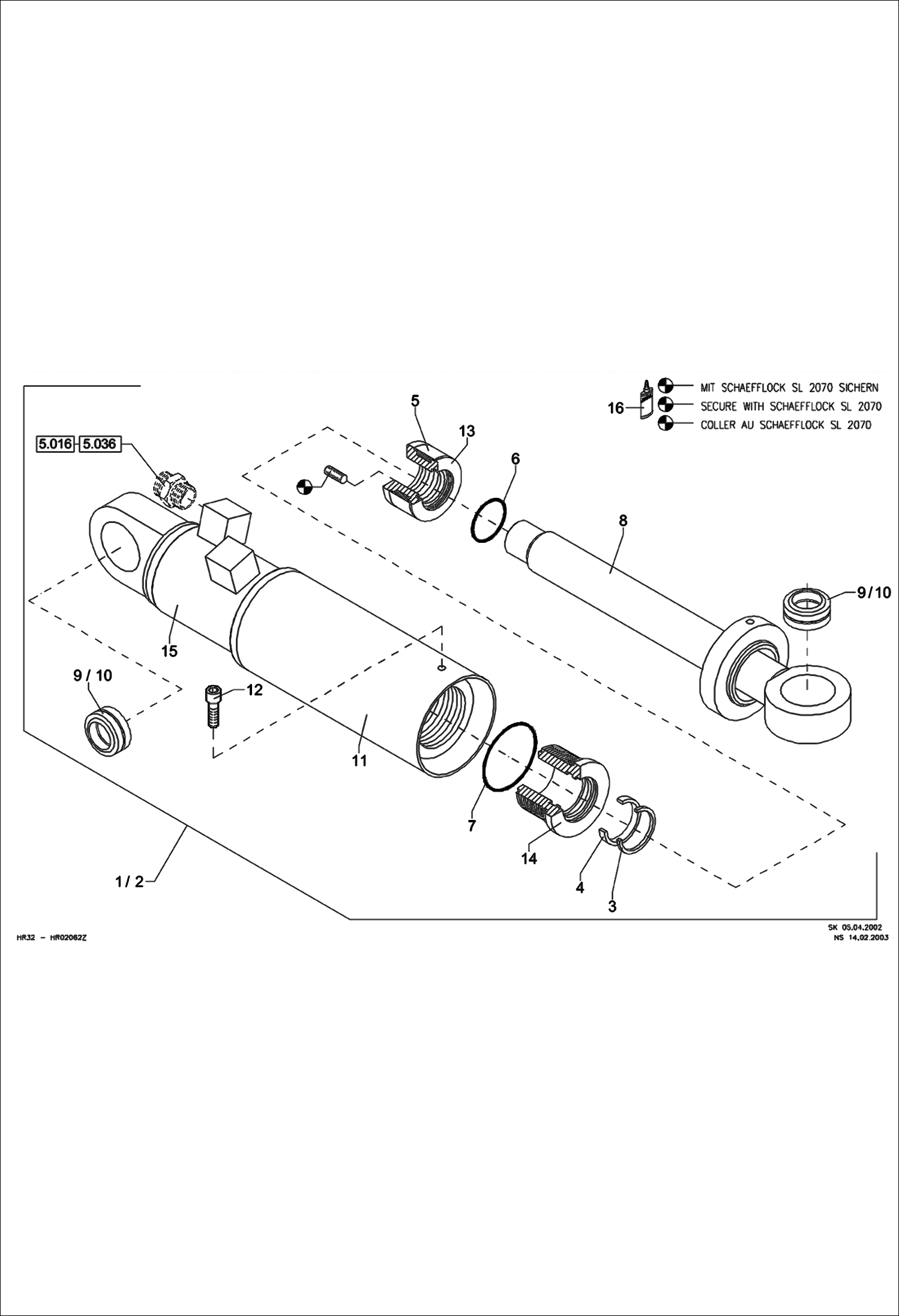 Схема запчастей Bobcat 442 - HYDRUALIC CYLINDER Swivelling Bucket HYDRAULIC SYSTEM