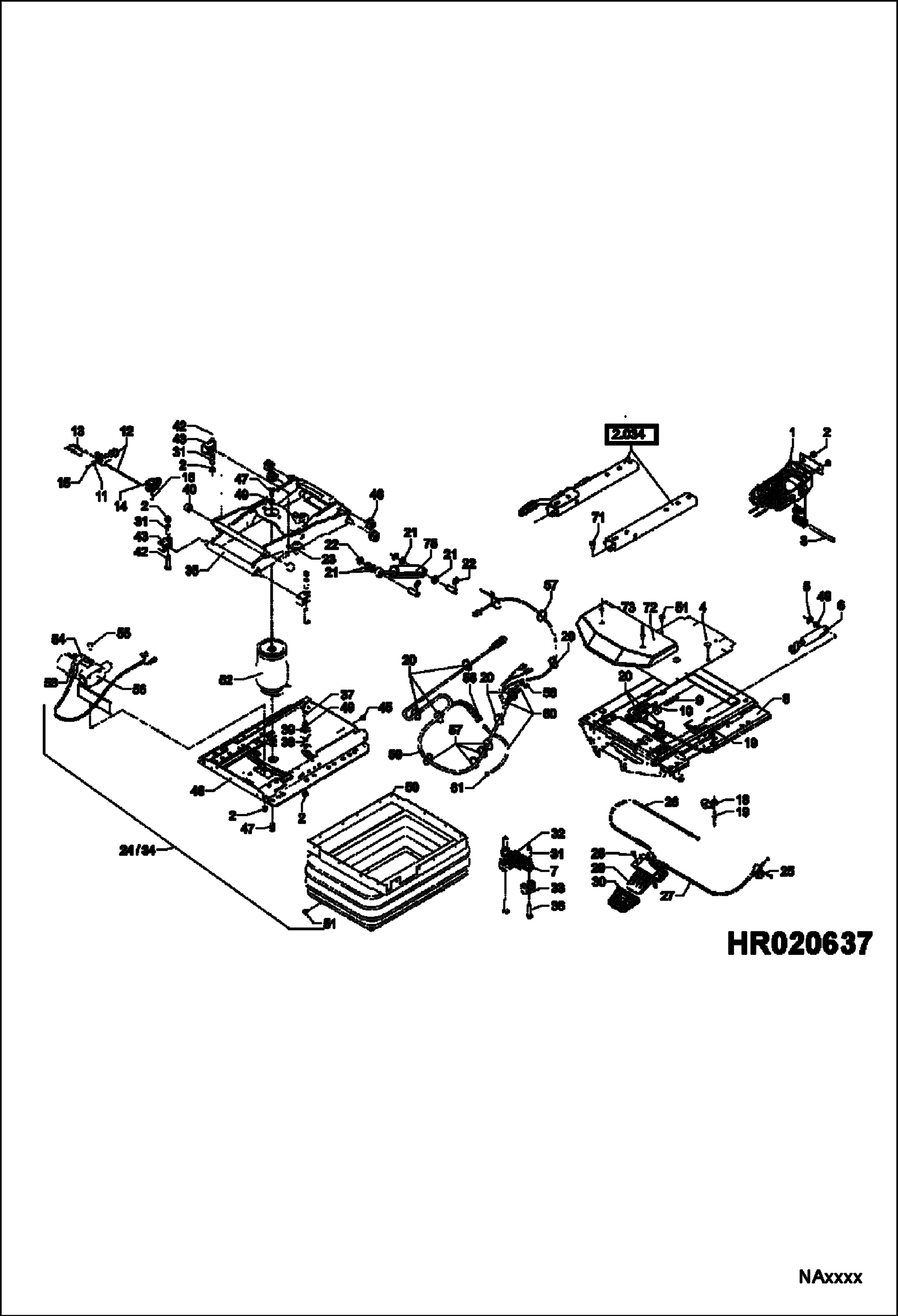 Схема запчастей Bobcat 442 - OPERATORS SEAT - SUSPENSION MSG95 MAIN FRAME