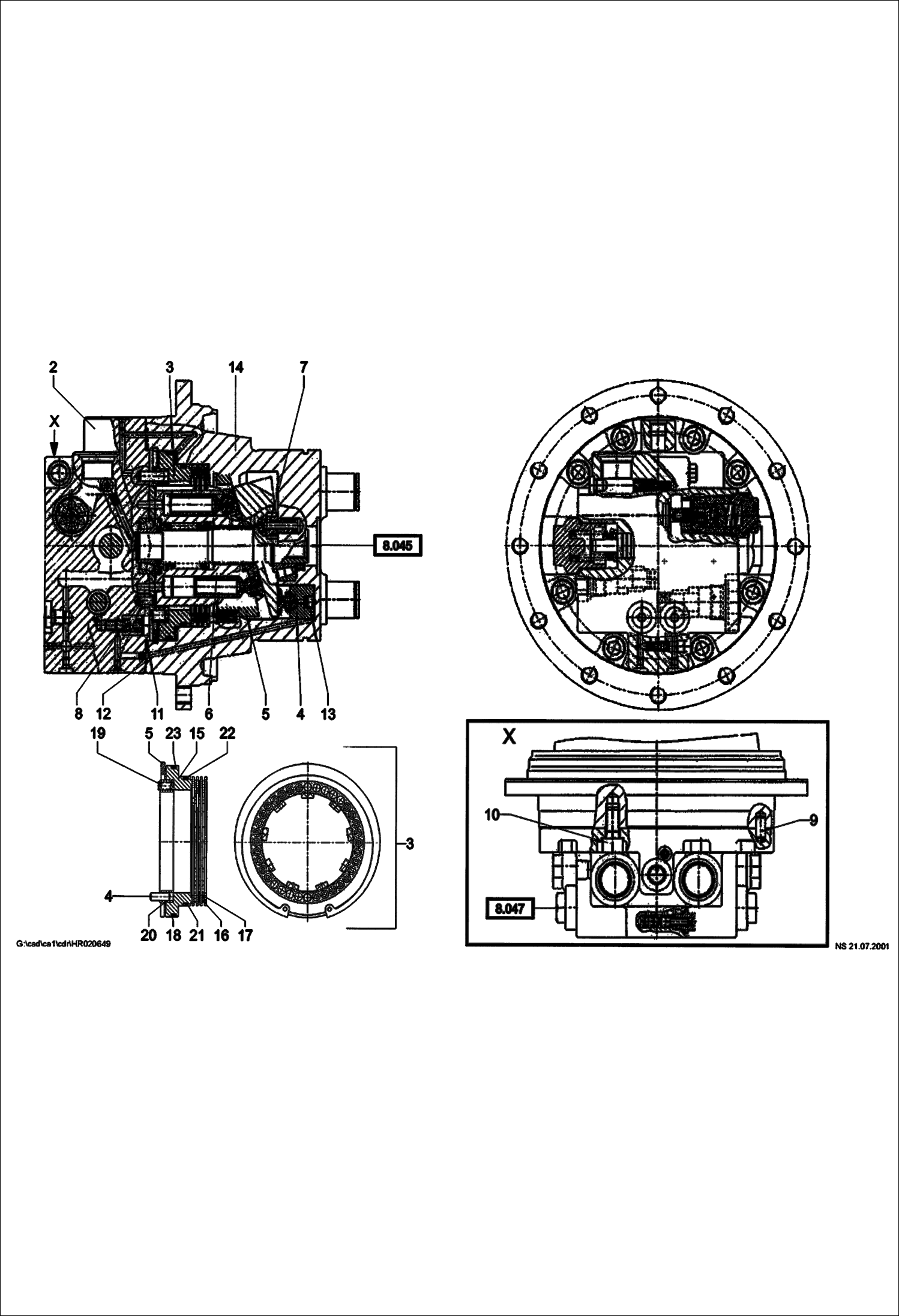 Схема запчастей Bobcat 442 - GEAR HYDRAULIC SYSTEM