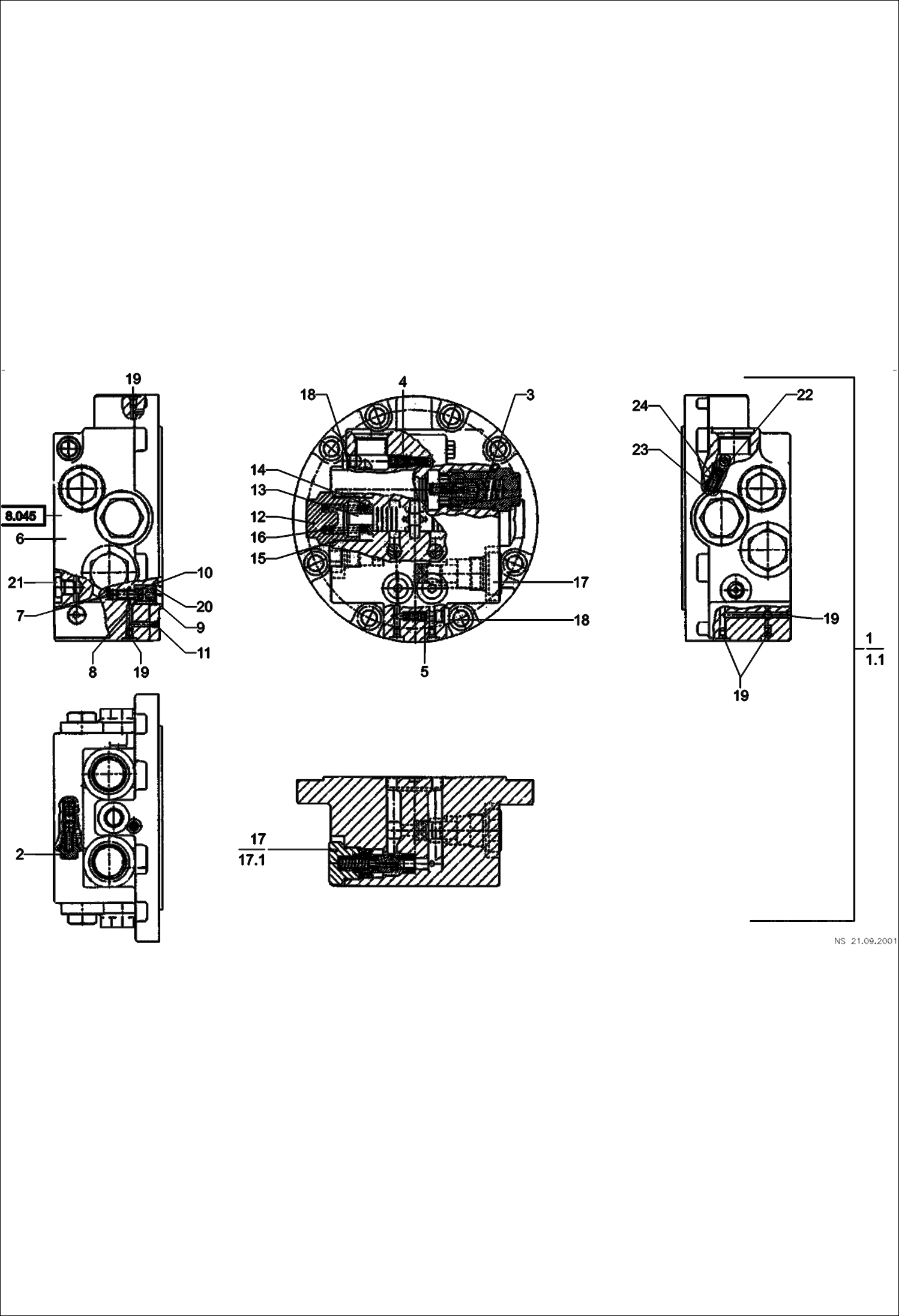 Схема запчастей Bobcat 442 - CONNECTION PLATE WITH VALVES HYDRAULIC SYSTEM