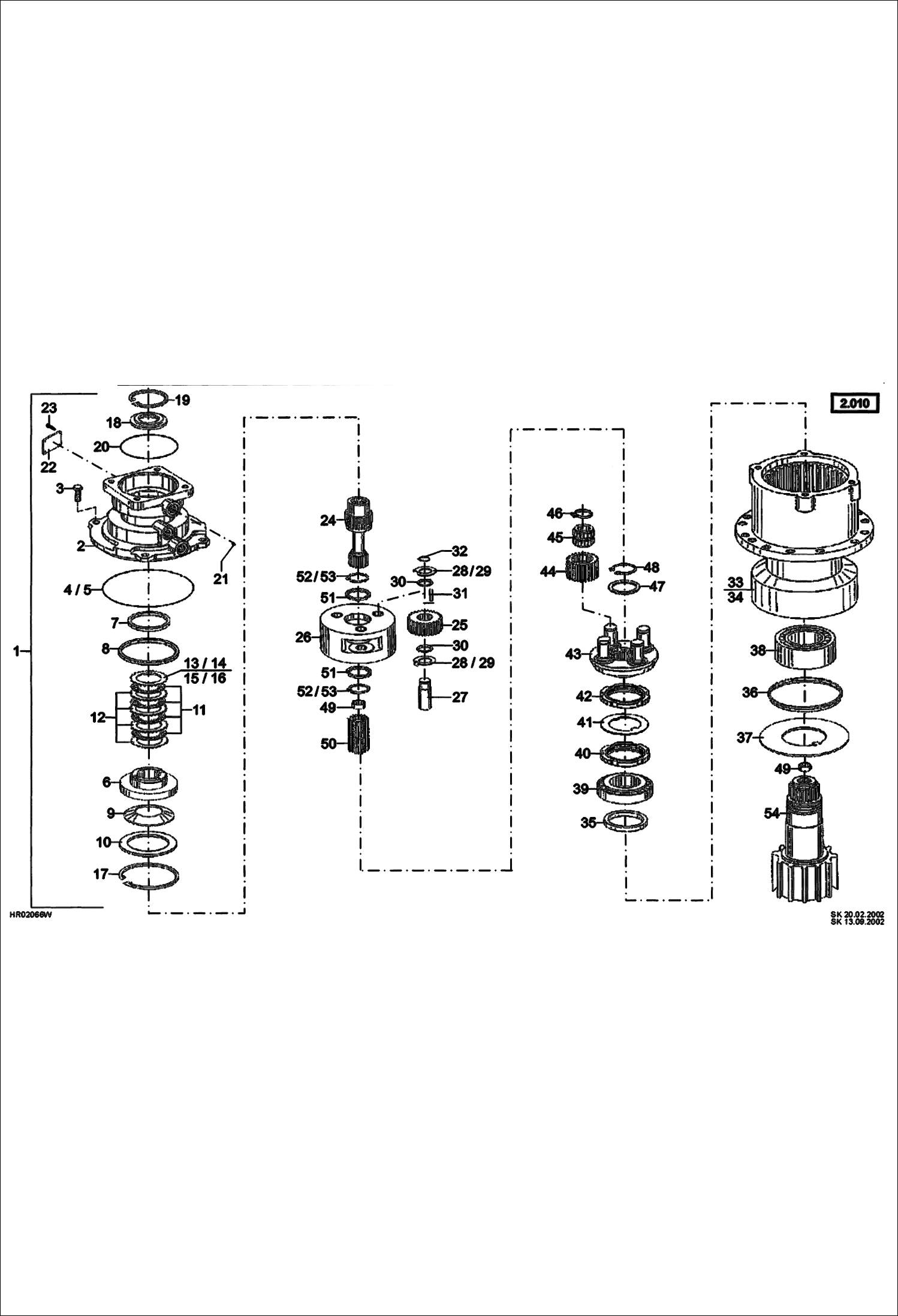 Схема запчастей Bobcat 442 - SLEW GEAR HYDRAULIC SYSTEM