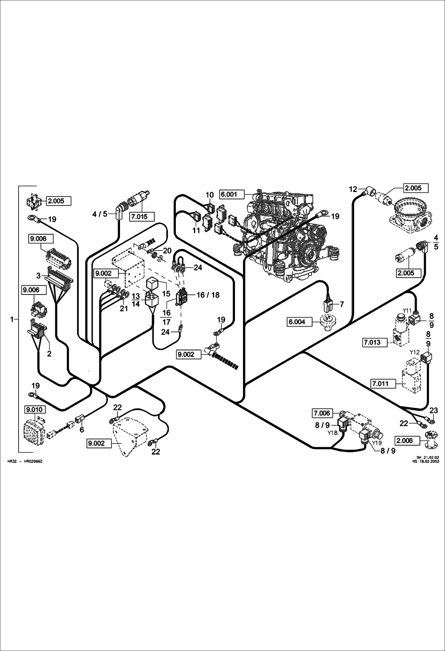 Схема запчастей Bobcat 442 - ELECTRIC INSTALLATION ELECTRICAL SYSTEM