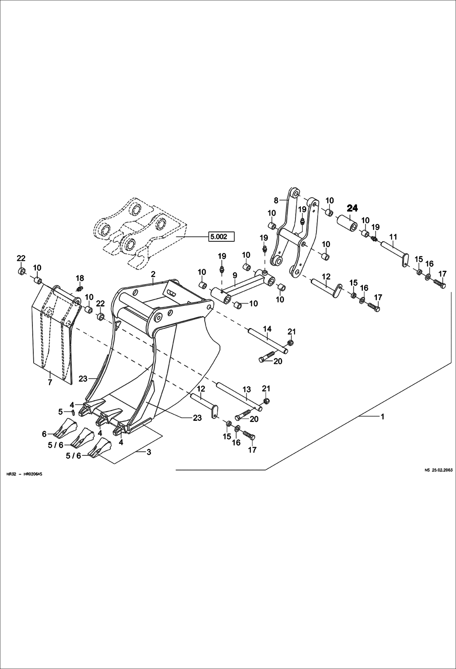 Схема запчастей Bobcat 442 - BUCKET Quick Release With Scraper 400mm ACCESSORIES & OPTIONS