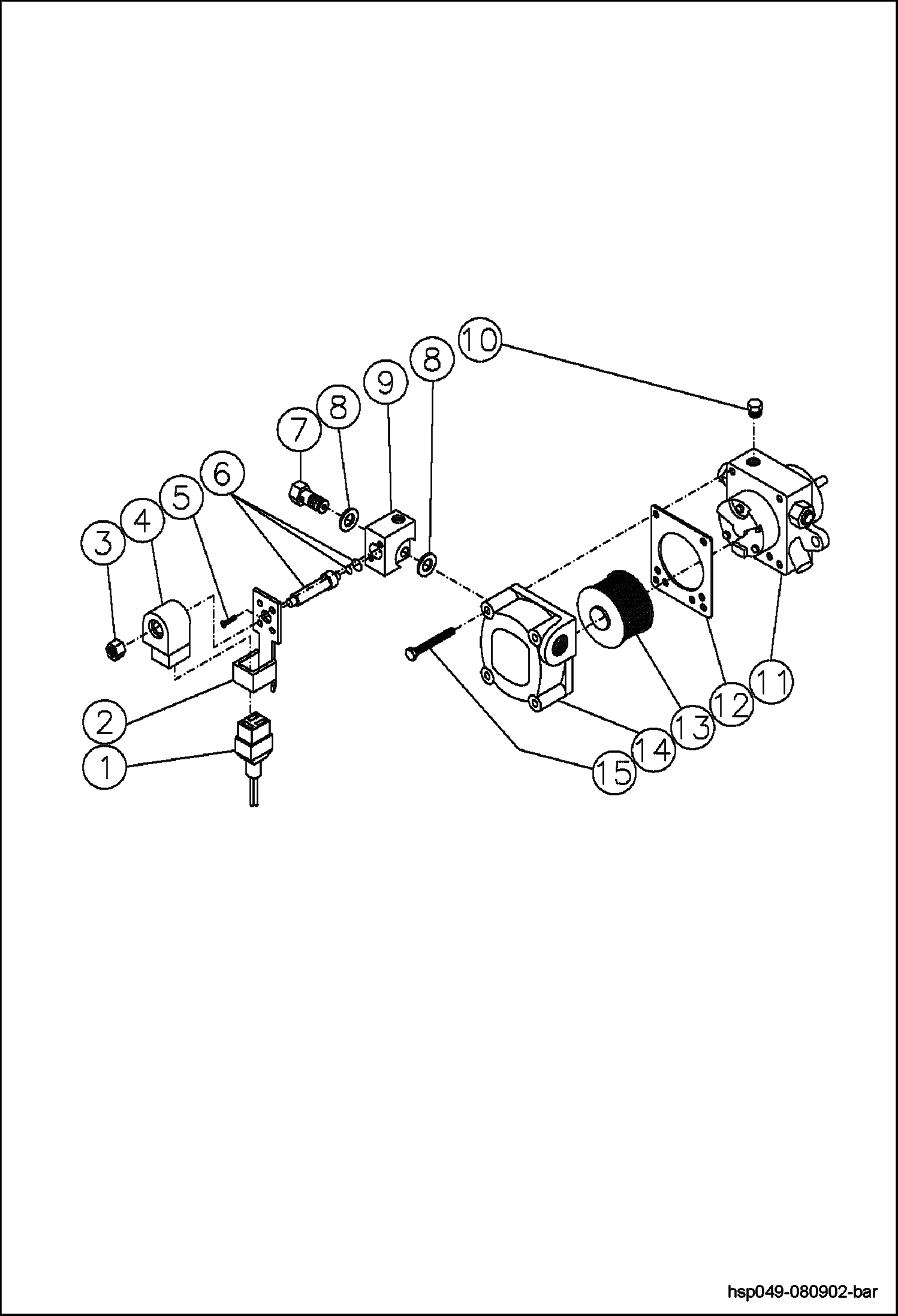 Схема запчастей Bobcat PRESSURE WASHER - FUEL PUMP/FUEL SOLENOID EQUIPMENT