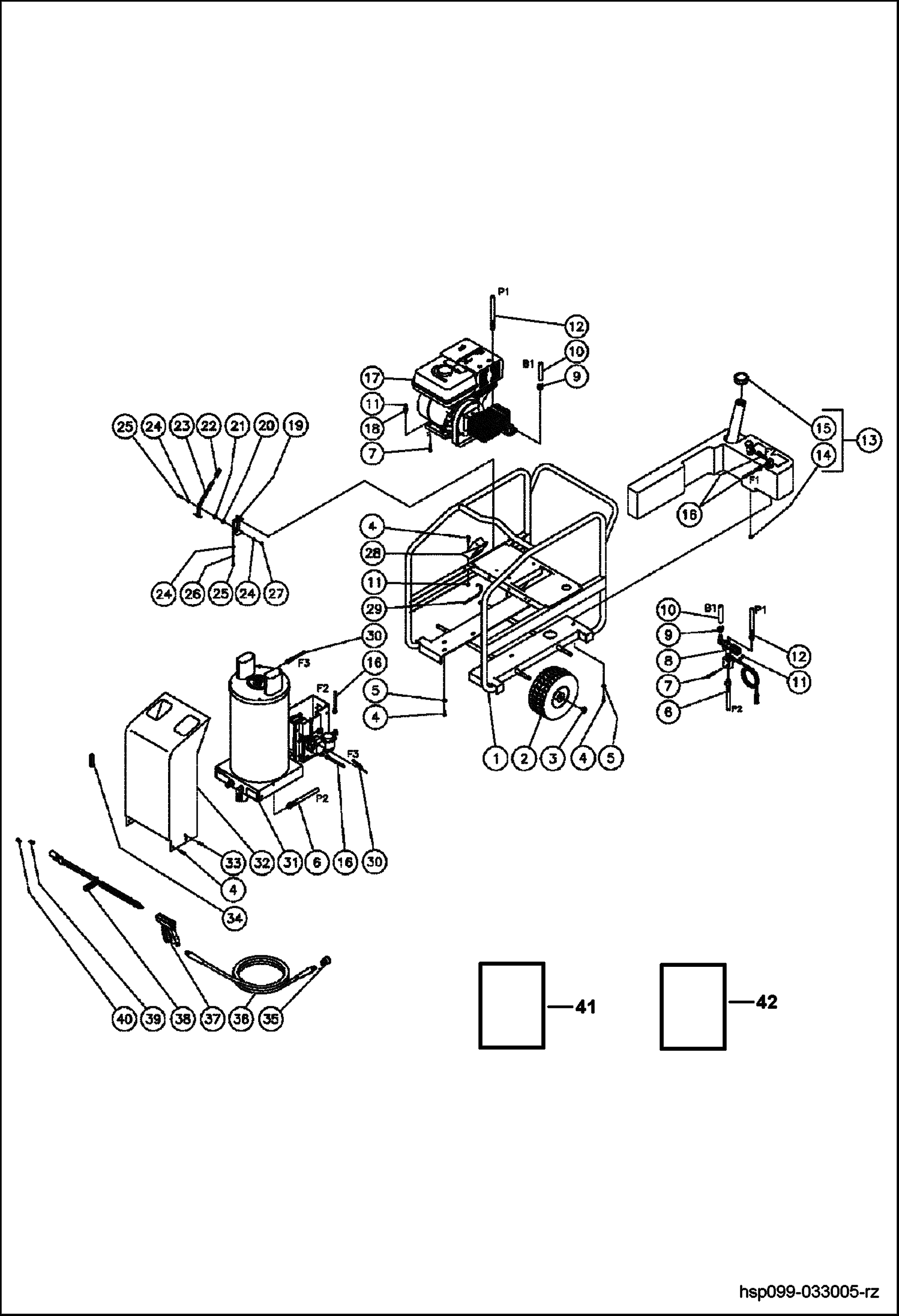 Схема запчастей Bobcat PRESSURE WASHER - FRAME ASSEMBLY FRAME