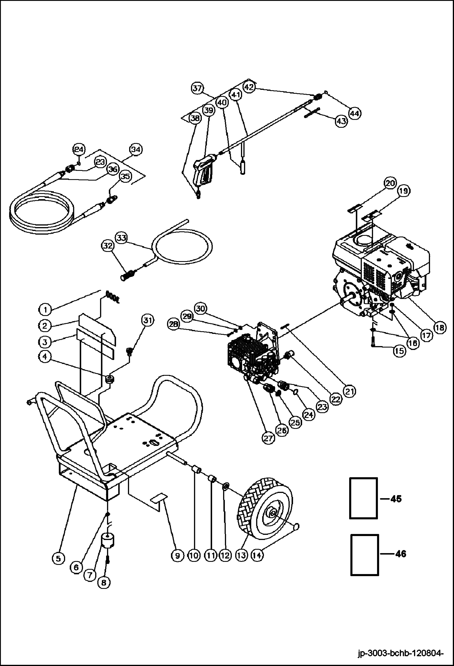 Схема запчастей Bobcat PRESSURE WASHER - FRAME ASSEMBLY FRAME