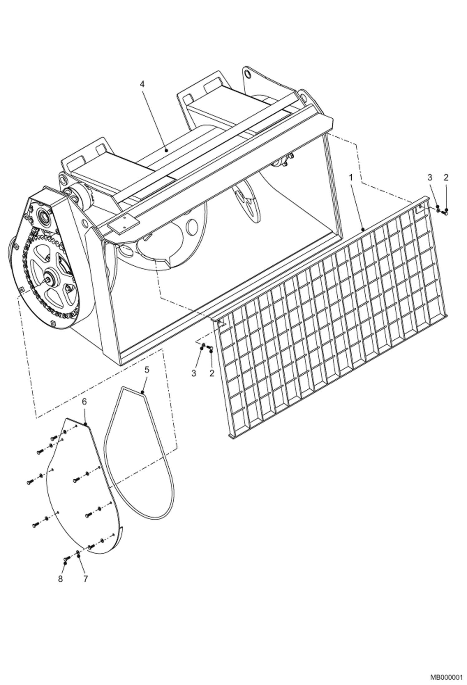 Схема запчастей Bobcat MIXING BUCKET - Structure Loader