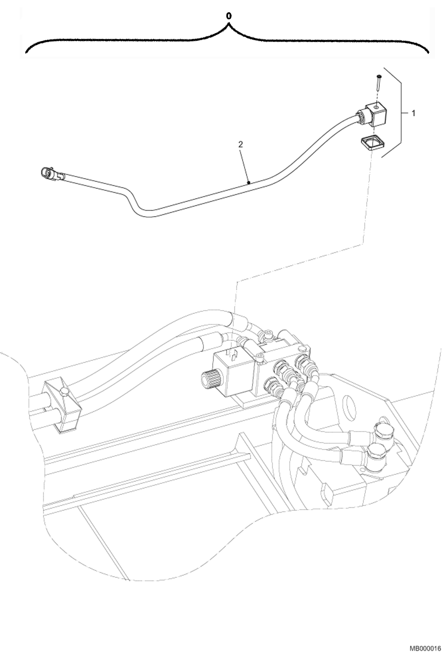 Схема запчастей Bobcat MIXING BUCKET - Harness 991002024 & above Loader