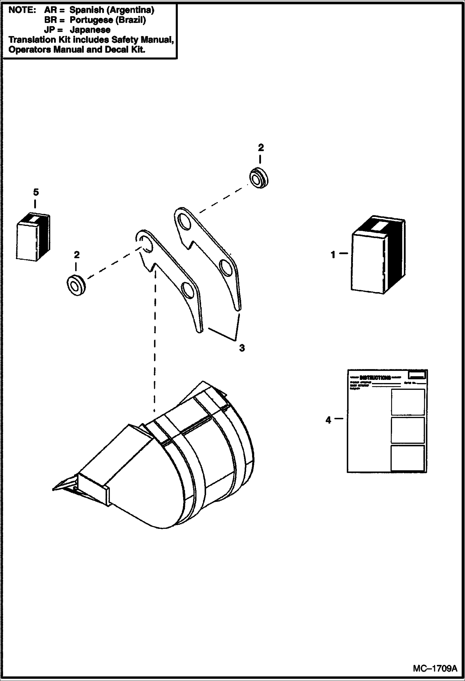 Схема запчастей Bobcat BACKHOE - BUCKET CONVERSION KIT 730SH 730SH BACKHOE