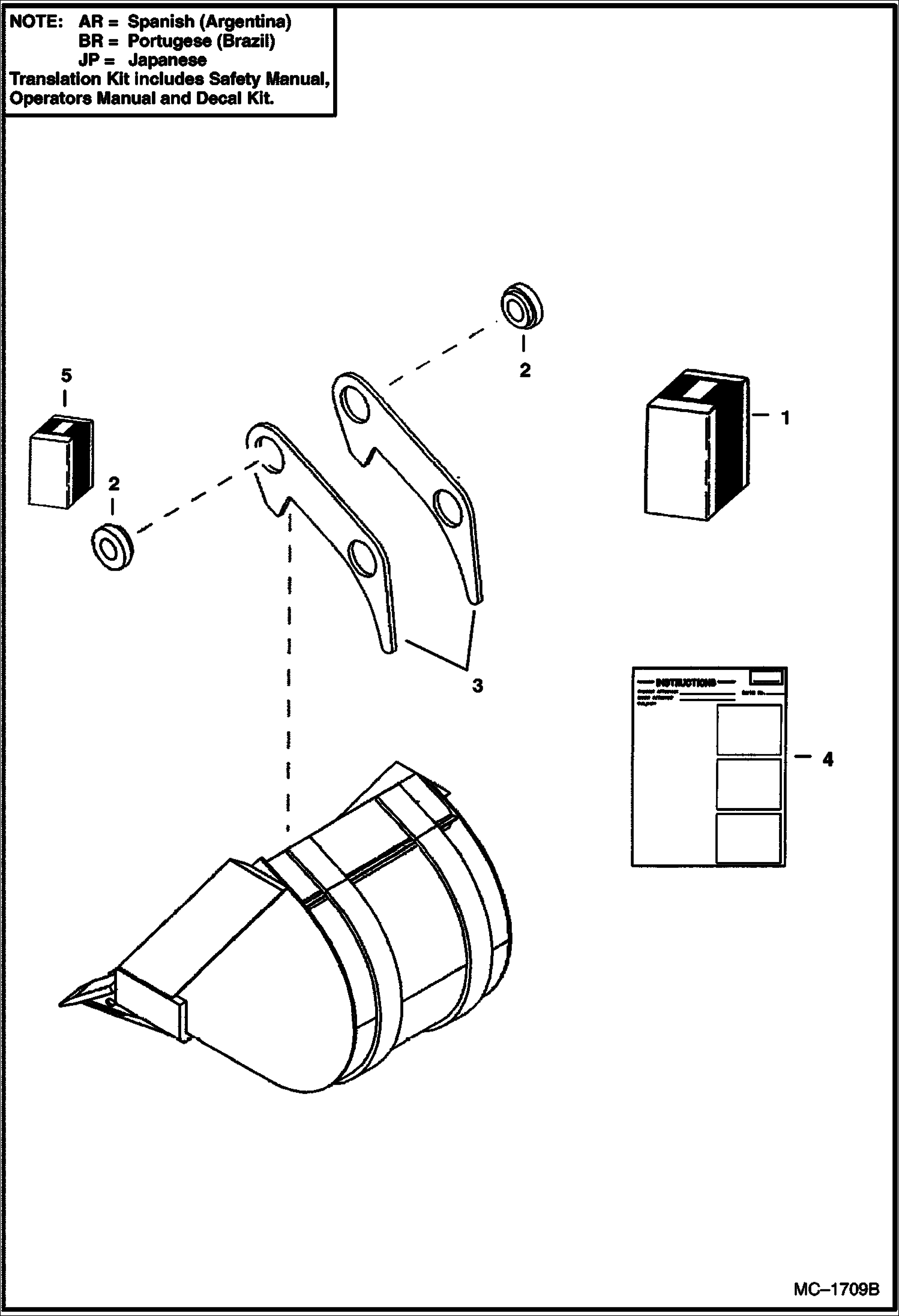 Схема запчастей Bobcat BACKHOE - BUCKET CONVERSION KIT 835S 835S BACKHOE