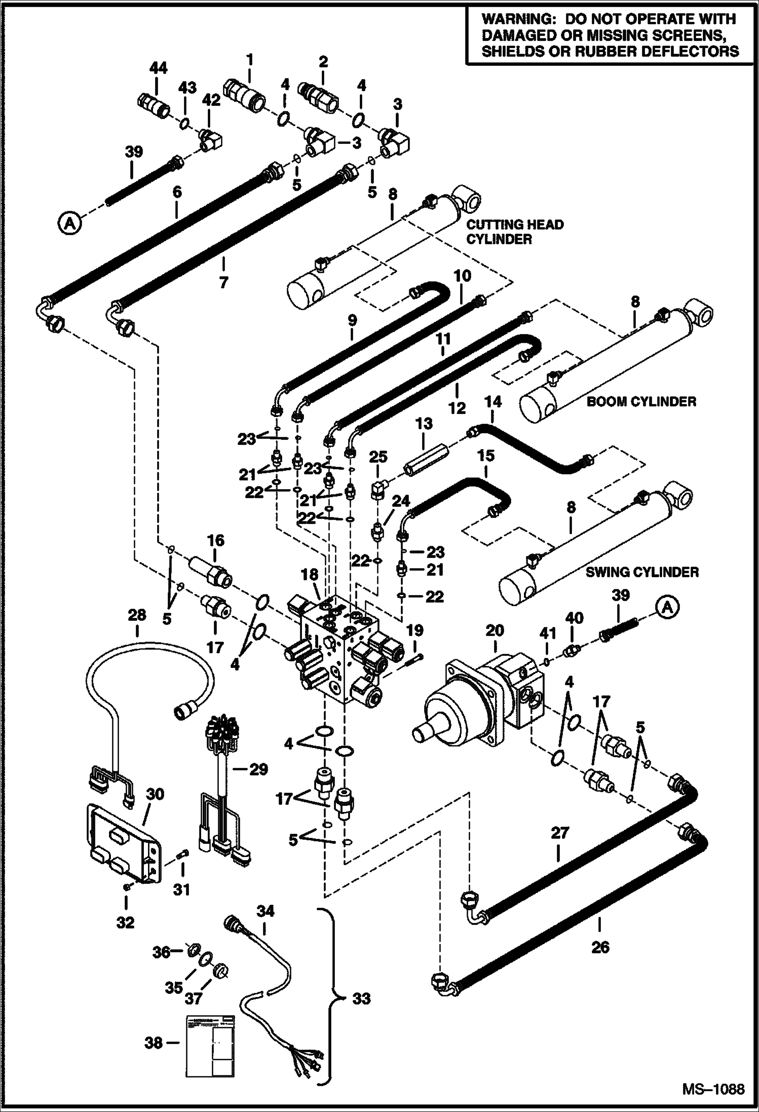 Схема запчастей Bobcat STUMP GRINDER - STUMP GRINDER (Hydraulic System) (SG60 2330) Loader